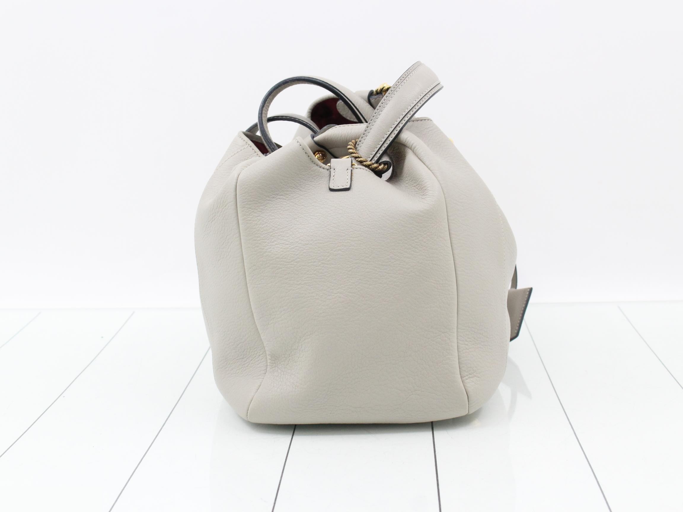 Carrie Hobo Tote Bag, Light Gray Leather — view 4