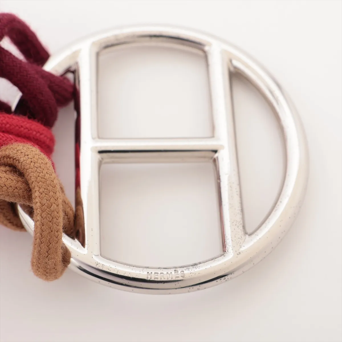 belt, metal and leather, silver and red. Shows signs of wear, — view 5