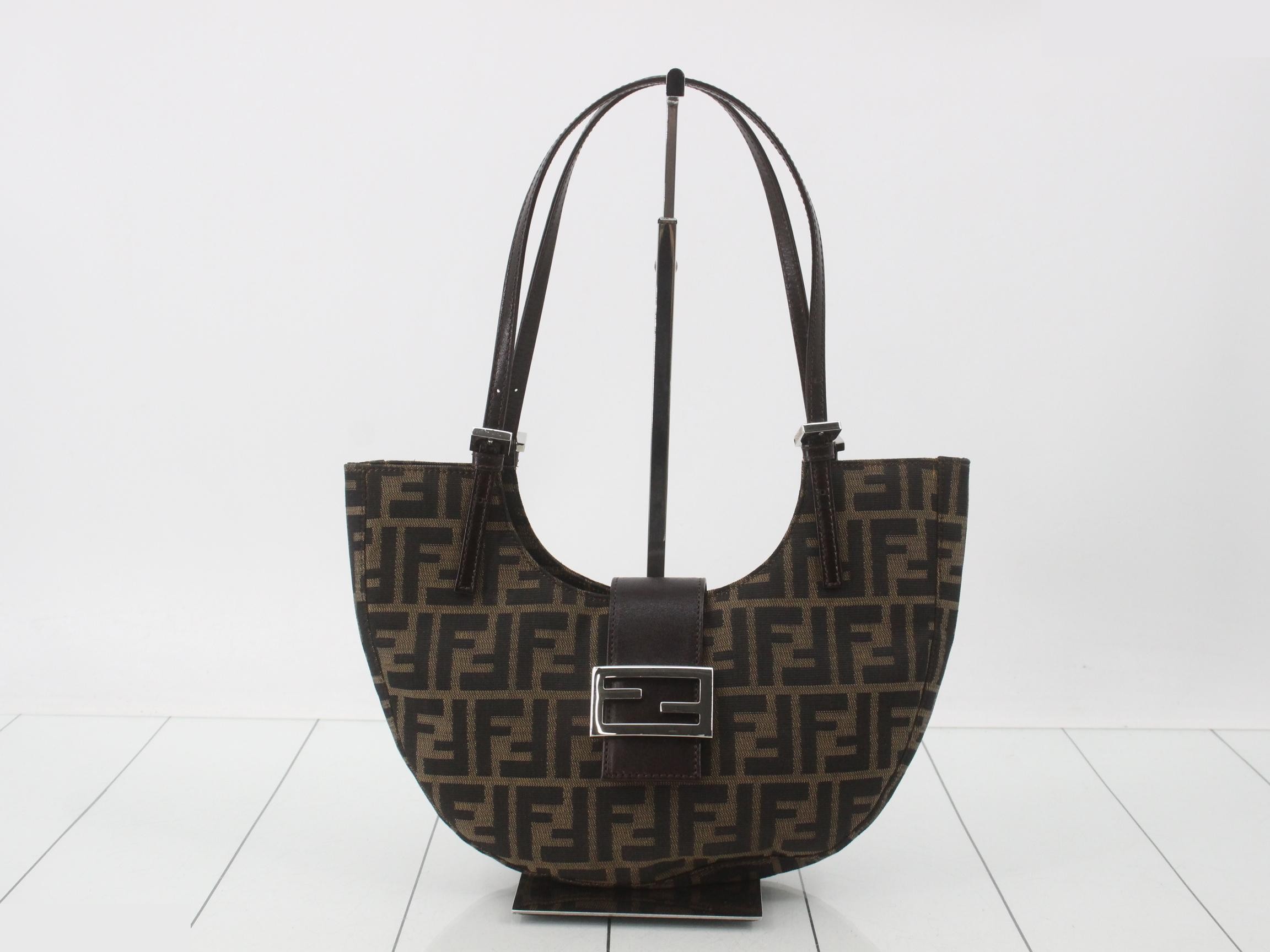 Zucca Canvas Half Moon Tote Bag