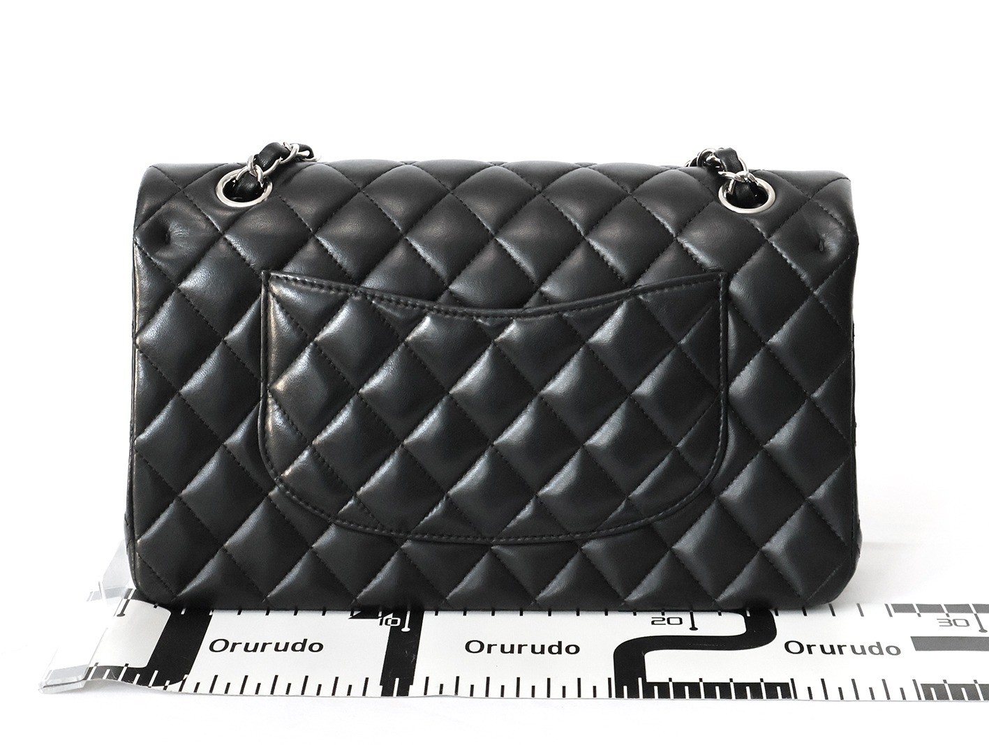 Matelassé 25 Lambskin Double Flap Double Chain Shoulder Bag, Black — view 2