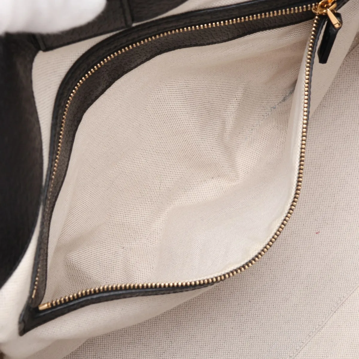 GG Denim x Leather Tote Bag Black 631685 — view 8
