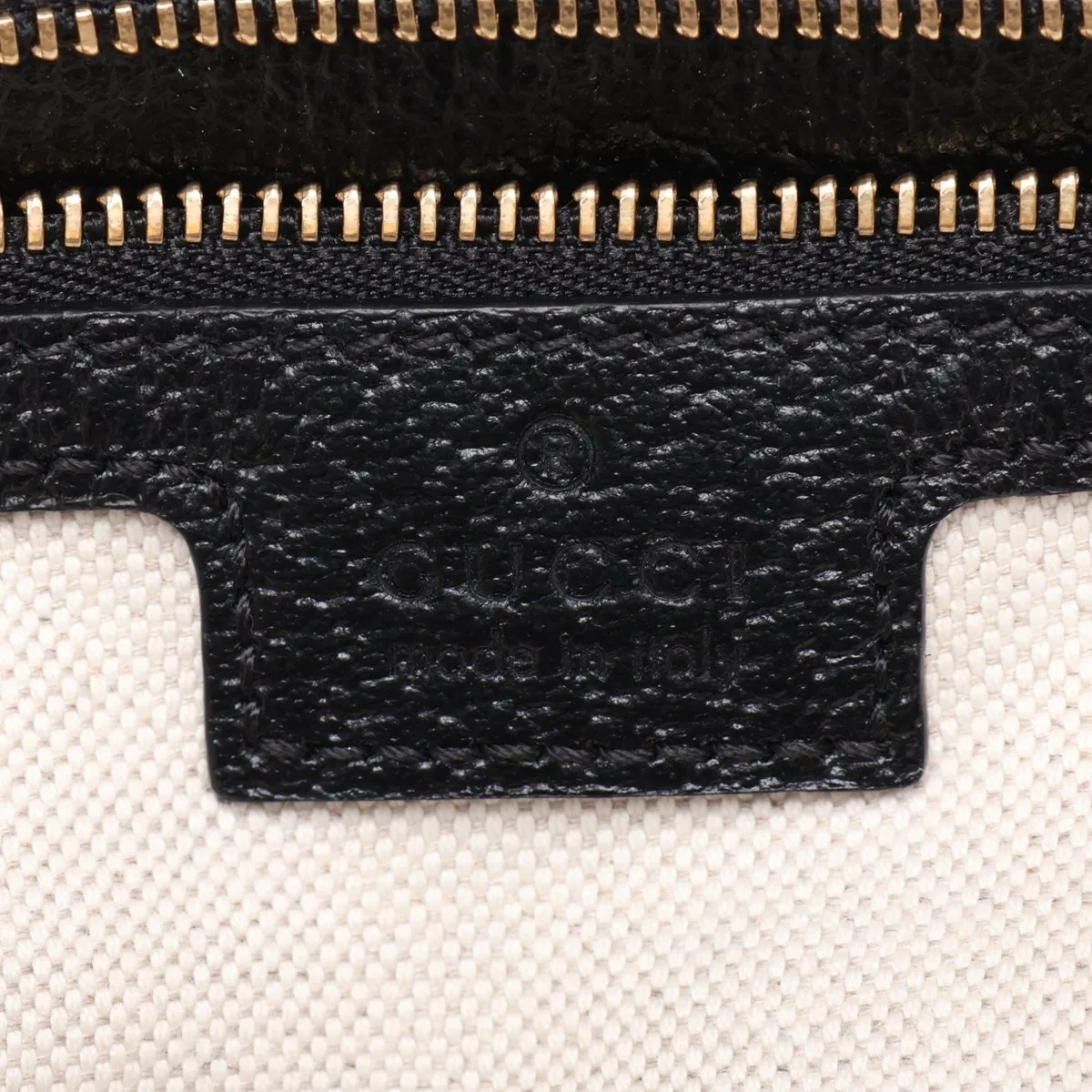 GG Denim x Leather Tote Bag Black 631685 — view 10