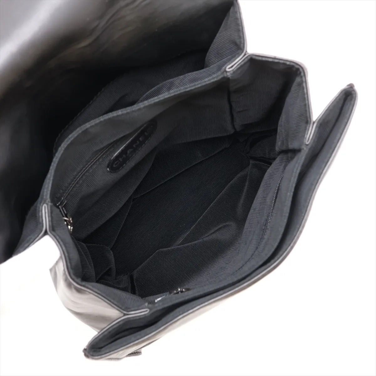 Coco Mark Lambskin Chain Backpack, Black with Silver Hardware, 4041226, Series 4 — view 7