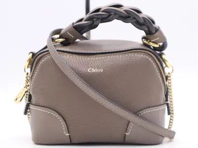 Leather Dahlia 2-Way Handbag, Brown, Gold Hardware, Shoulder Bag