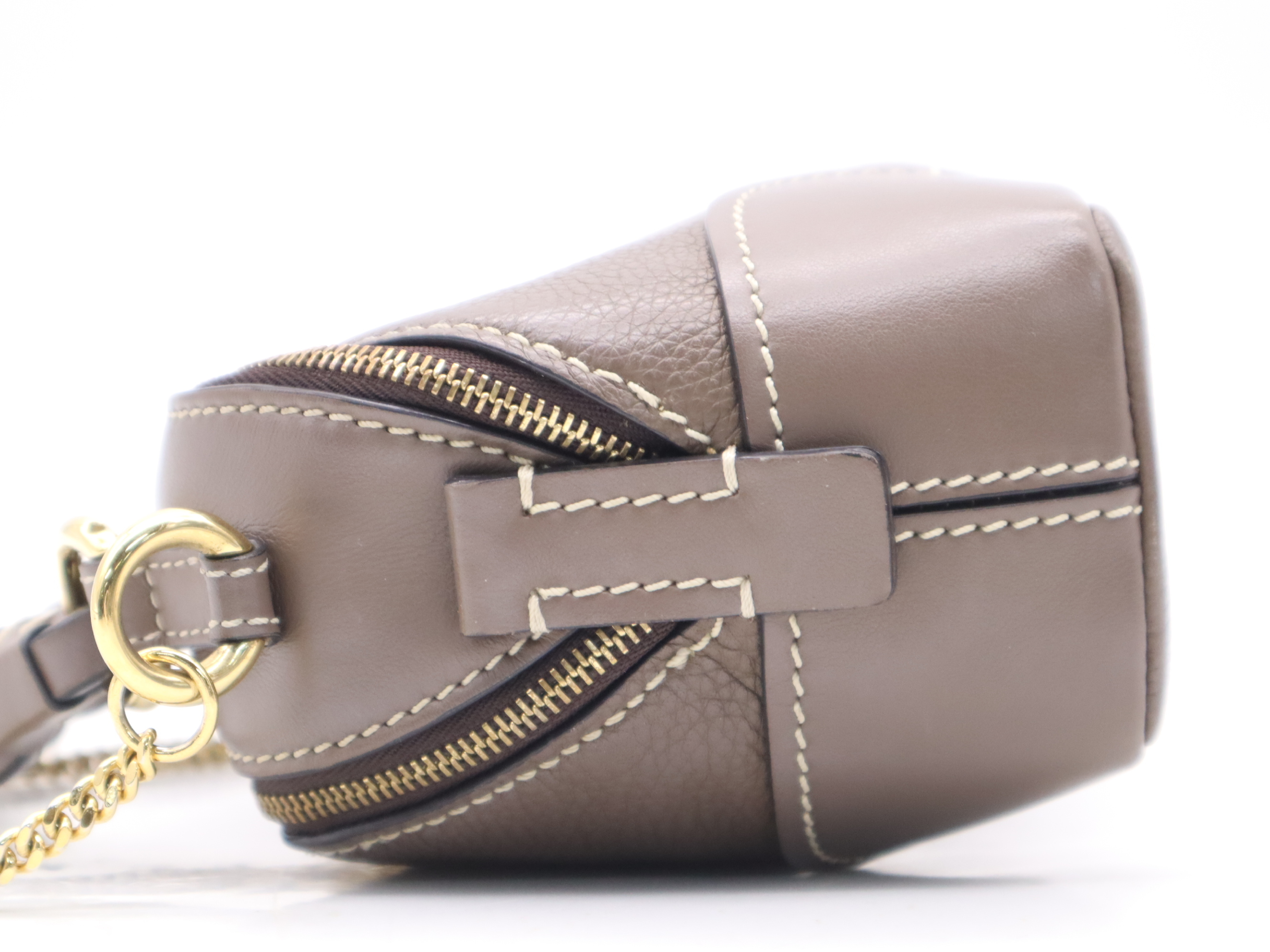 Leather Dahlia 2-Way Handbag, Brown, Gold Hardware, Shoulder Bag — view 3