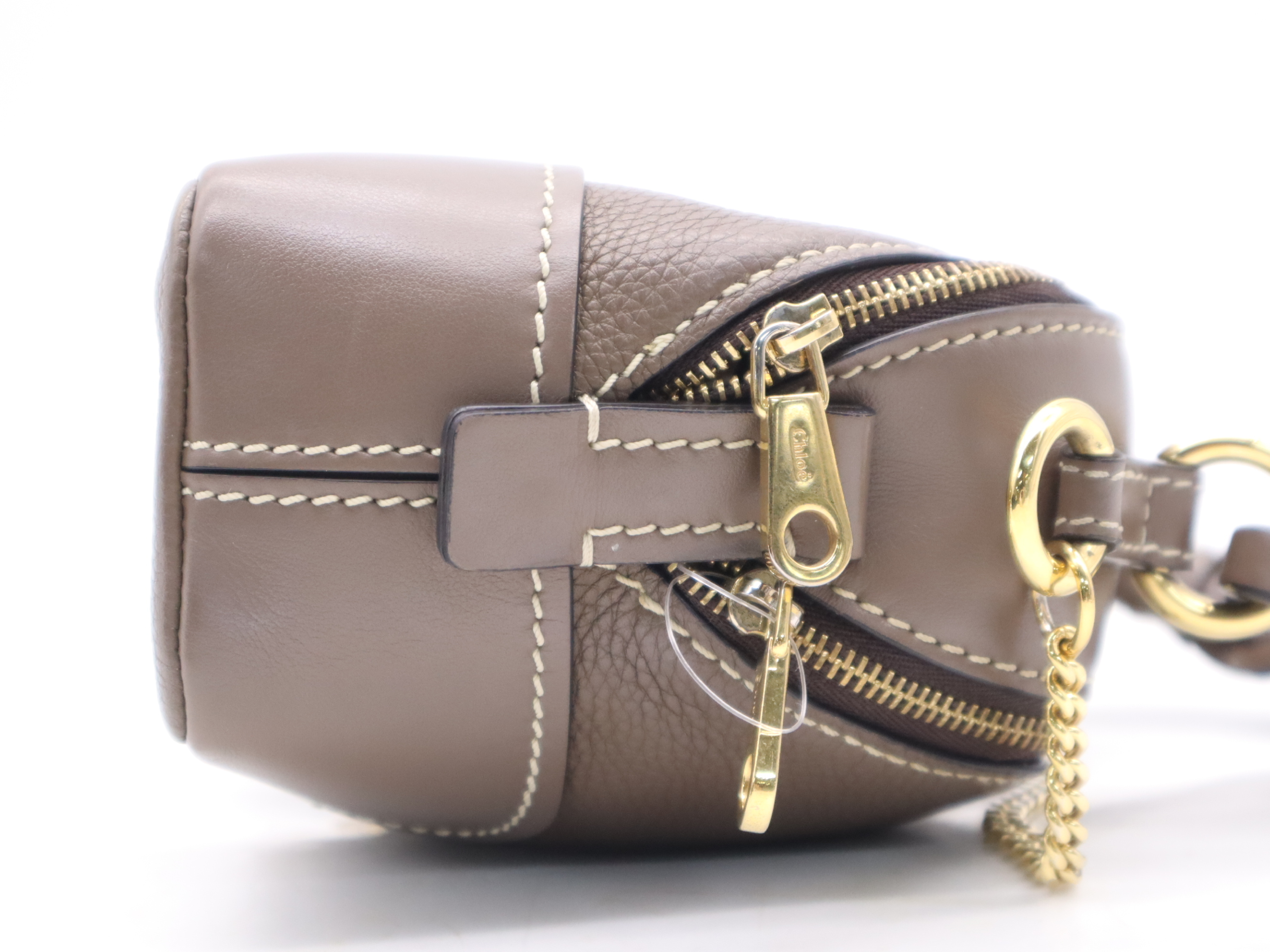 Leather Dahlia 2-Way Handbag, Brown, Gold Hardware, Shoulder Bag — view 5