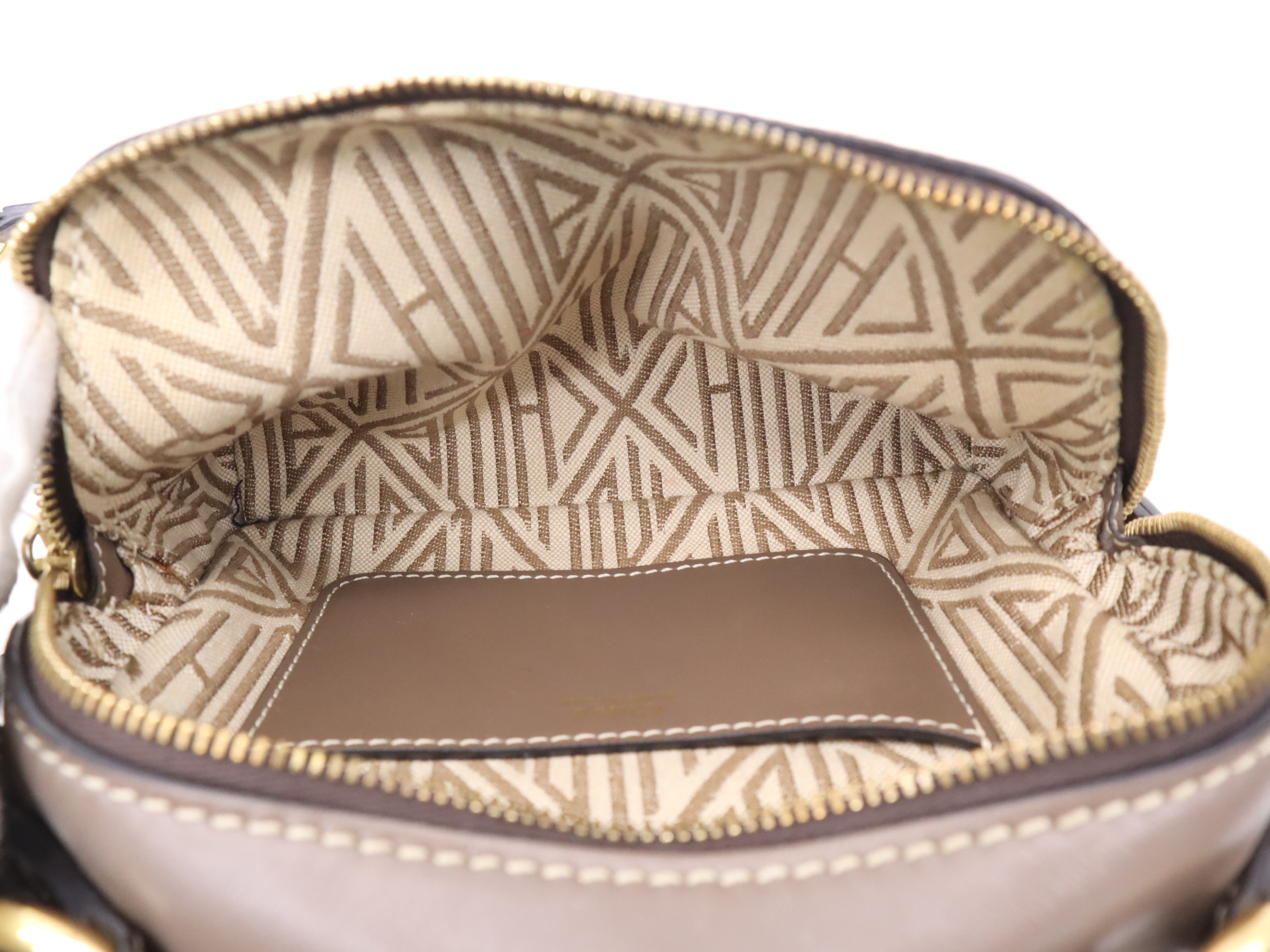 Leather Dahlia 2-Way Handbag, Brown, Gold Hardware, Shoulder Bag — view 10