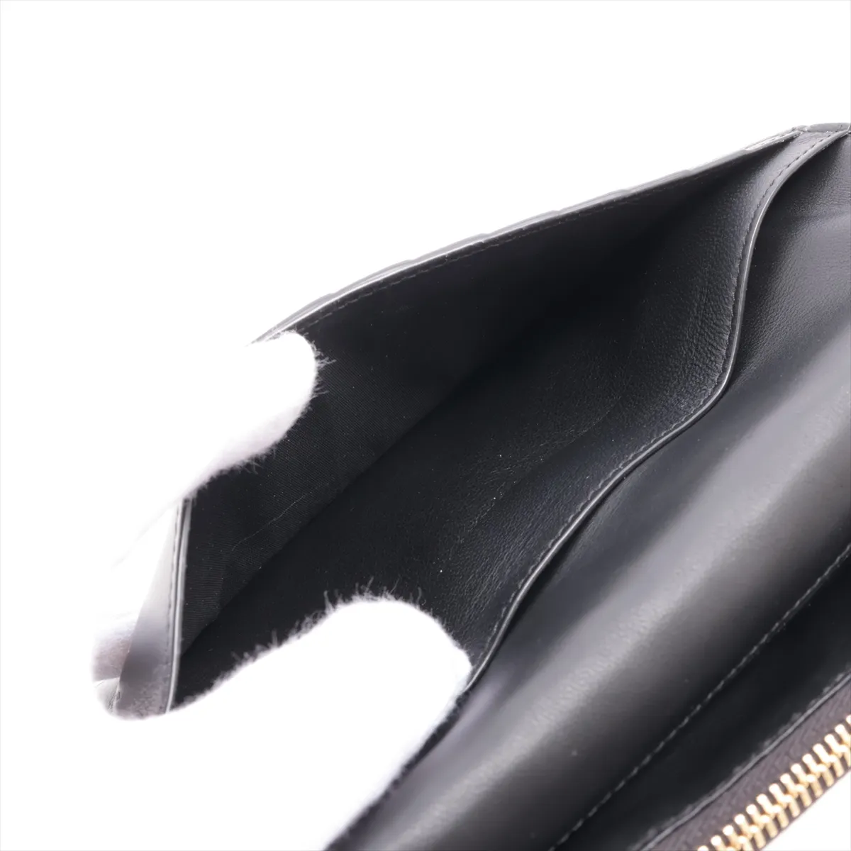 Crocodile Embossed Long Wallet, Black, 864305 — view 7
