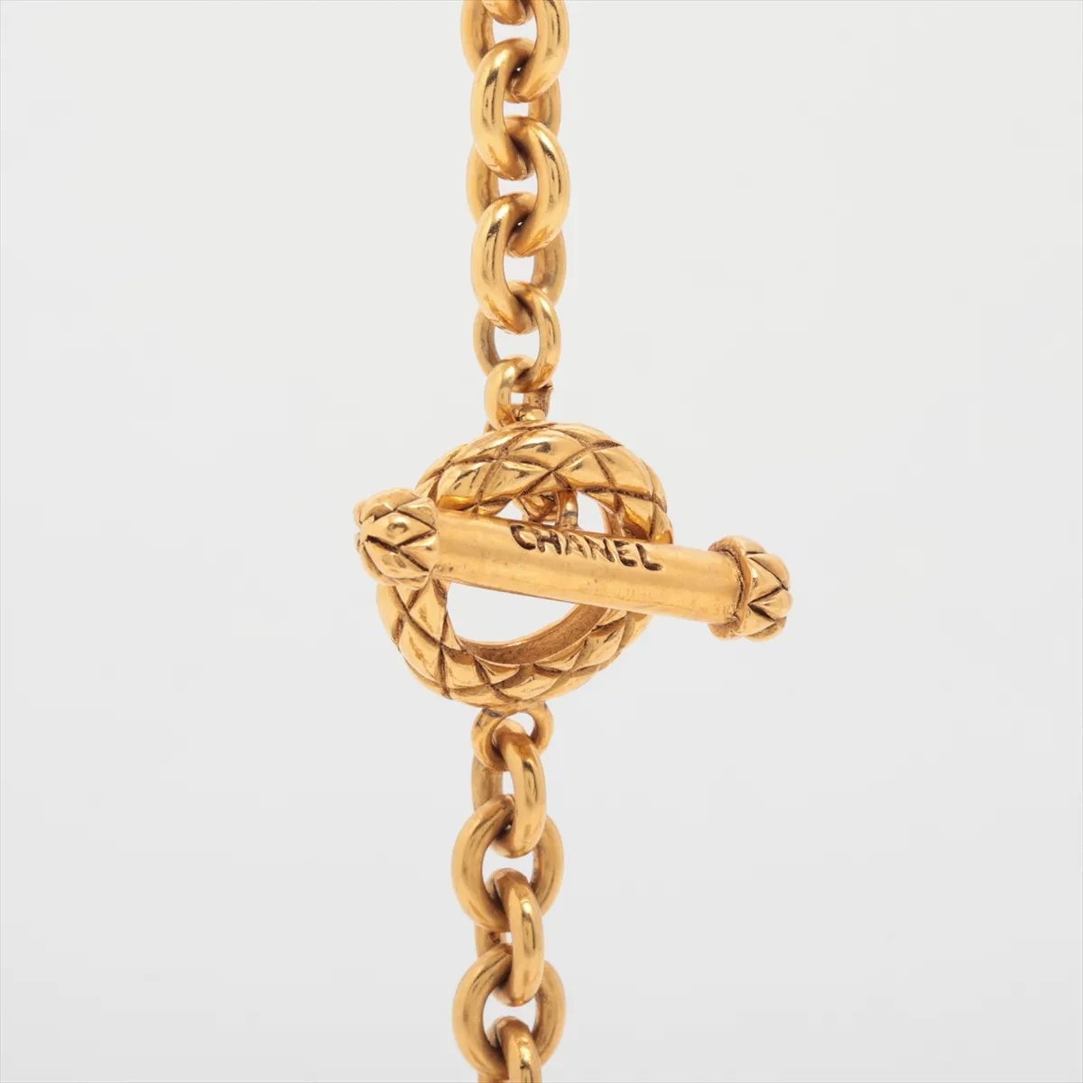 Logo 94A Necklace, GP x Faux Pearl, Gold, — view 4