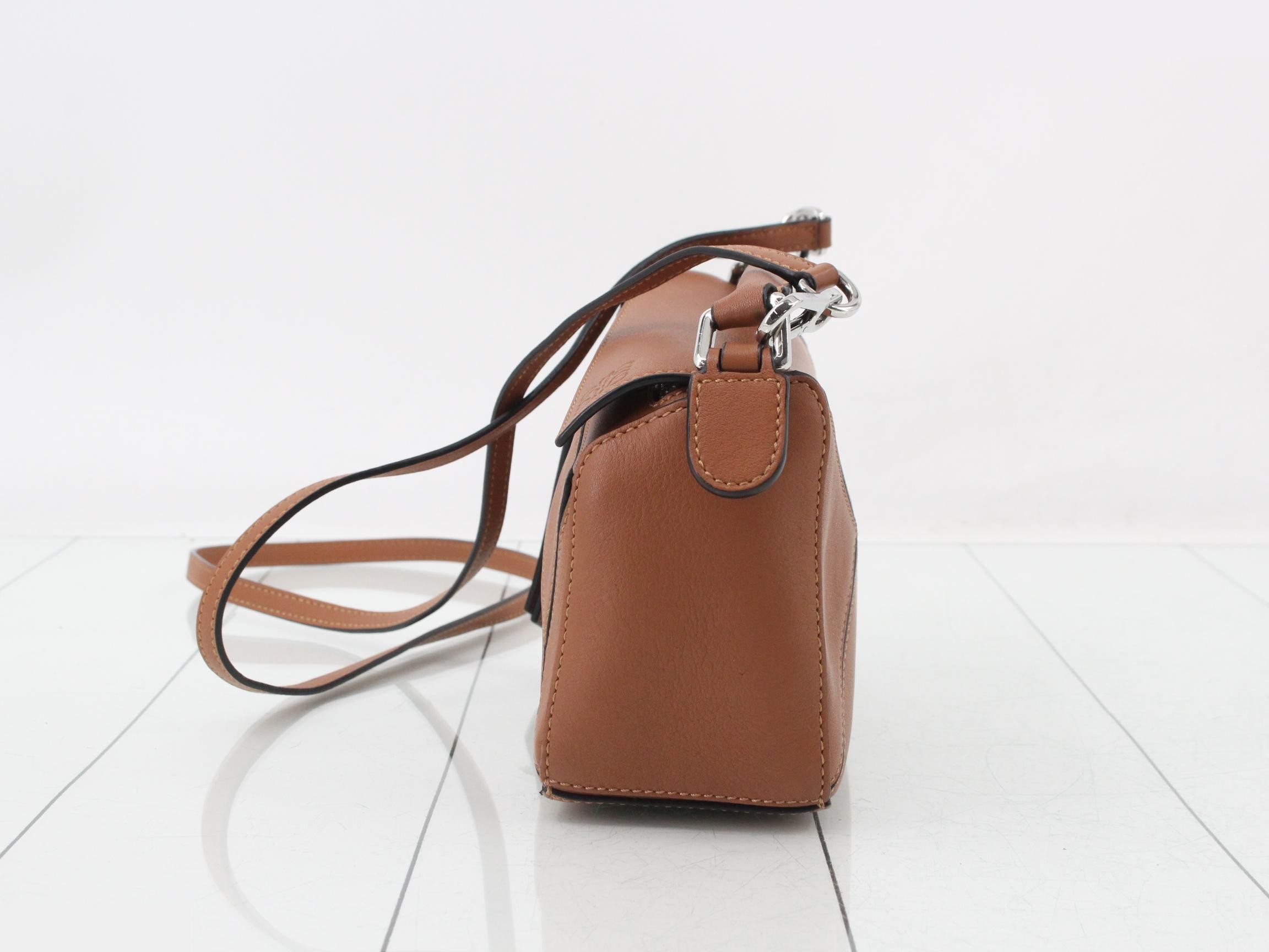 Puzzle Leather 2-Way Shoulder/Handbag, Brown — view 3