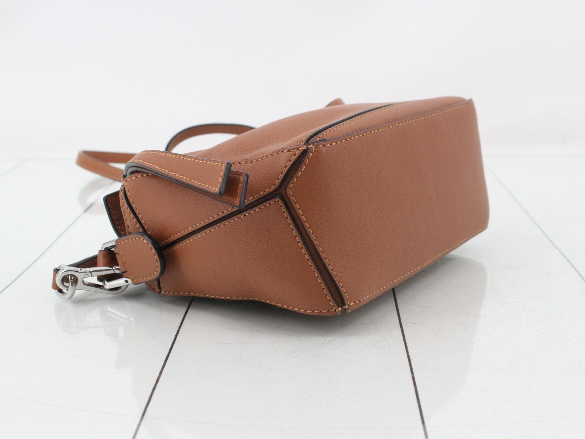 Puzzle Leather 2-Way Shoulder/Handbag, Brown — view 5