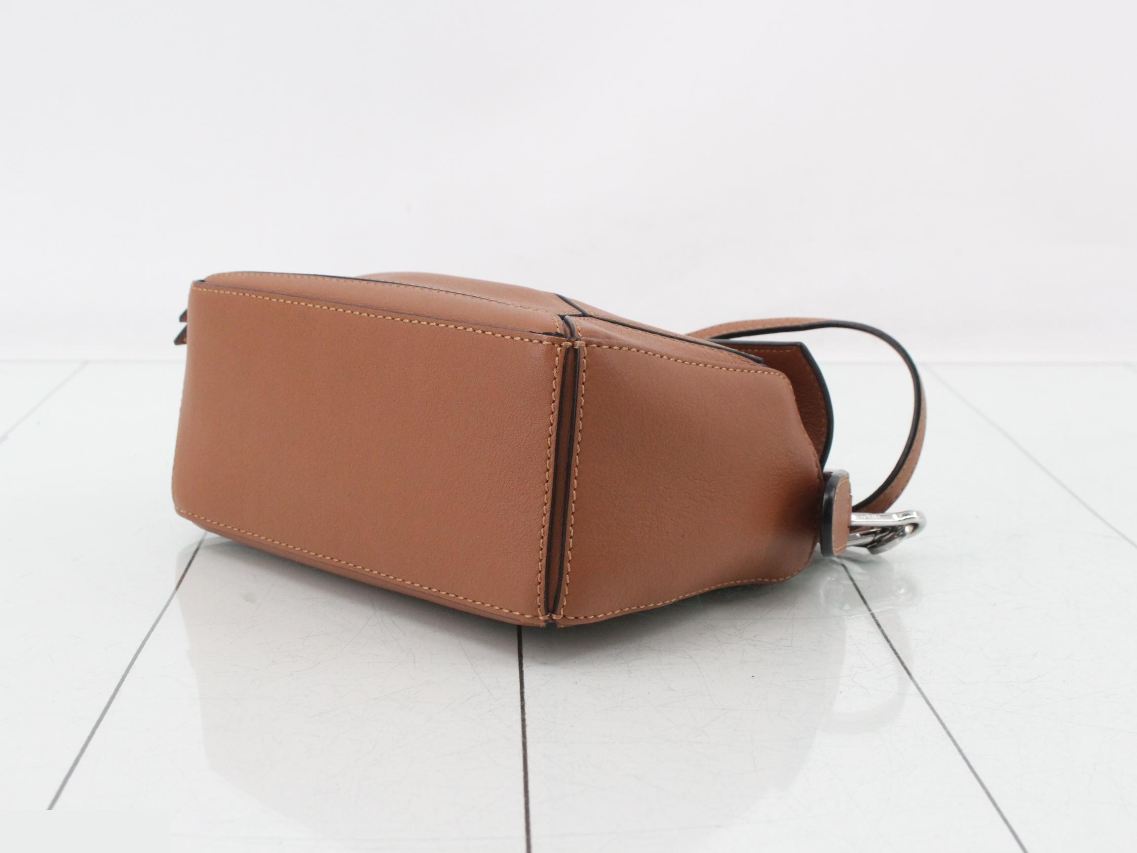 Puzzle Leather 2-Way Shoulder/Handbag, Brown — view 6