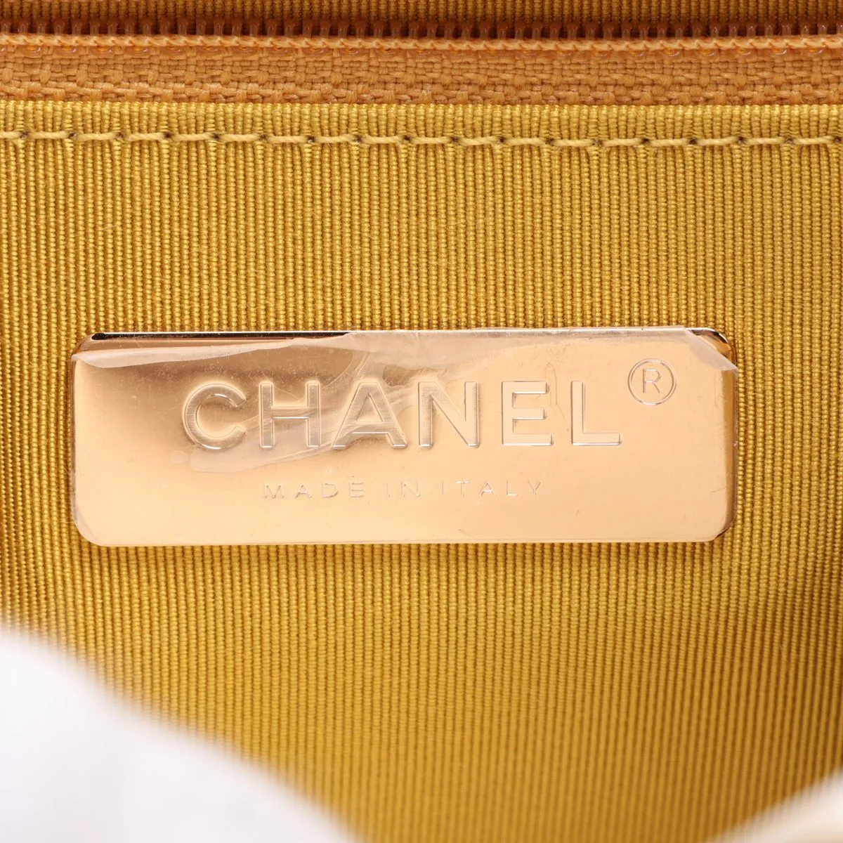 Matelassé Lambskin 2-Way Shoulder Bag, Top Handle, Yellow, Gold Hardware, 28614211, Serial Number 28 — view 10