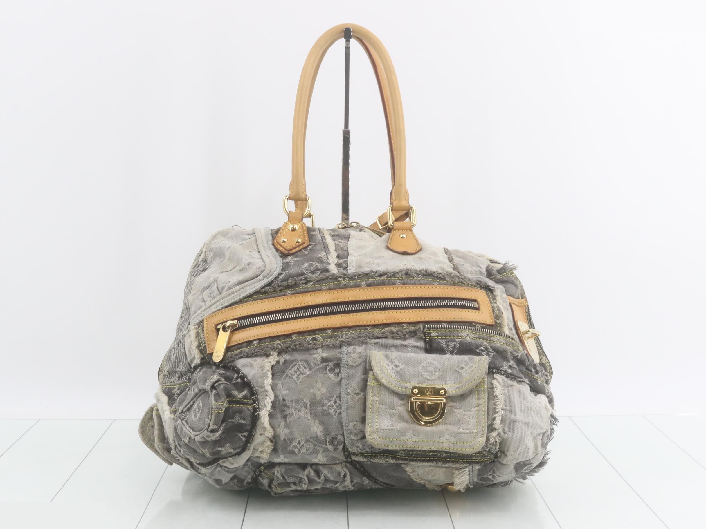 Monogram Denim Patchwork Bowley Boston Bag — view 2