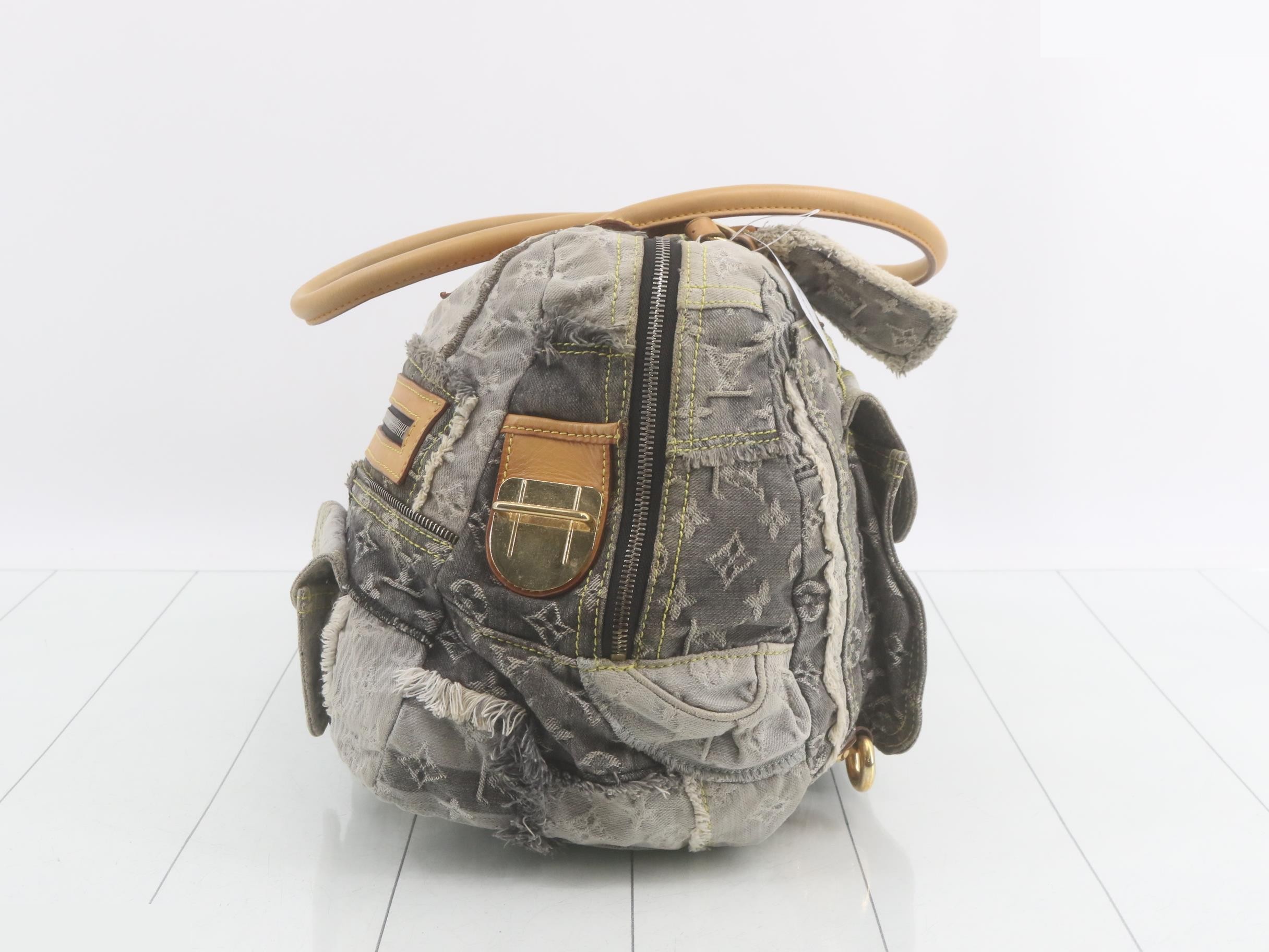 Monogram Denim Patchwork Bowley Boston Bag — view 4