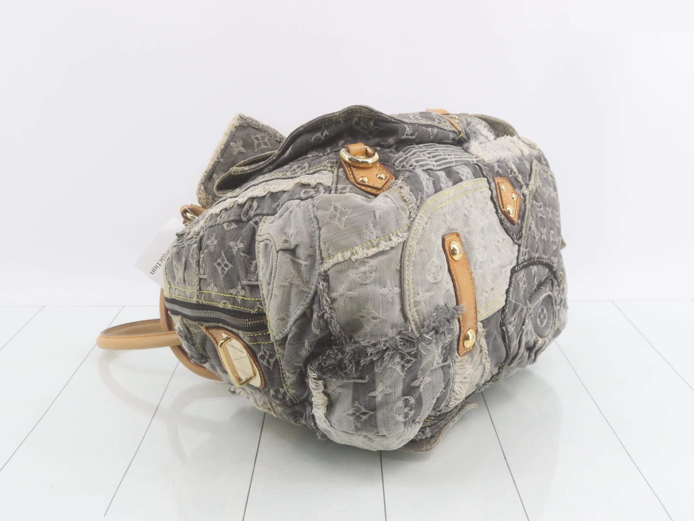 Monogram Denim Patchwork Bowley Boston Bag — view 5