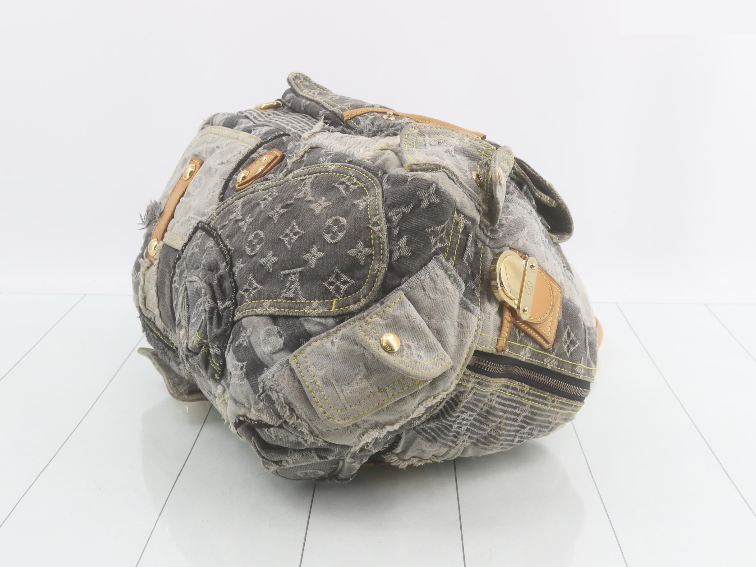 Monogram Denim Patchwork Bowley Boston Bag — view 6