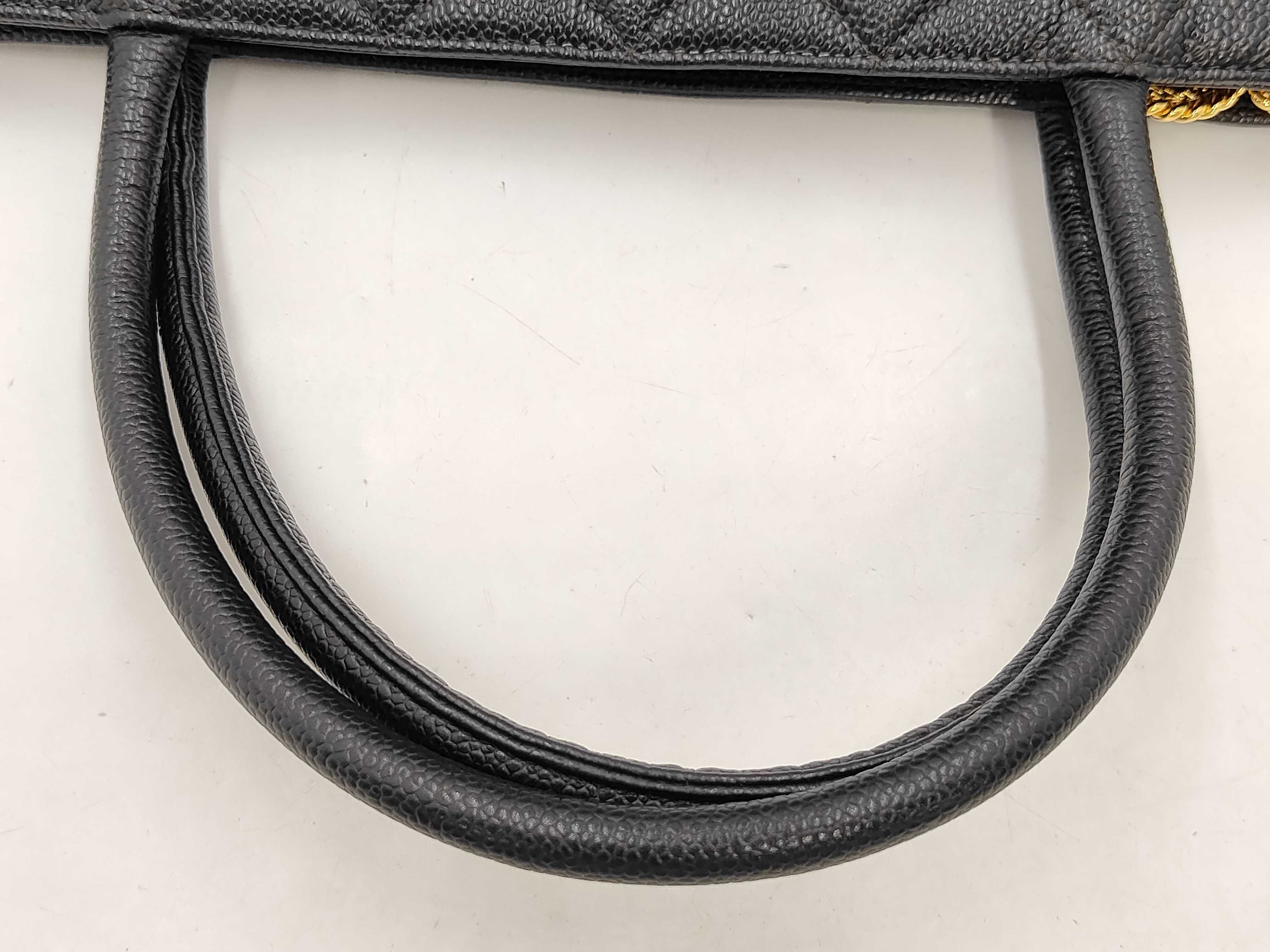 Reissue Tote Bag, Caviar Leather, Black — view 11