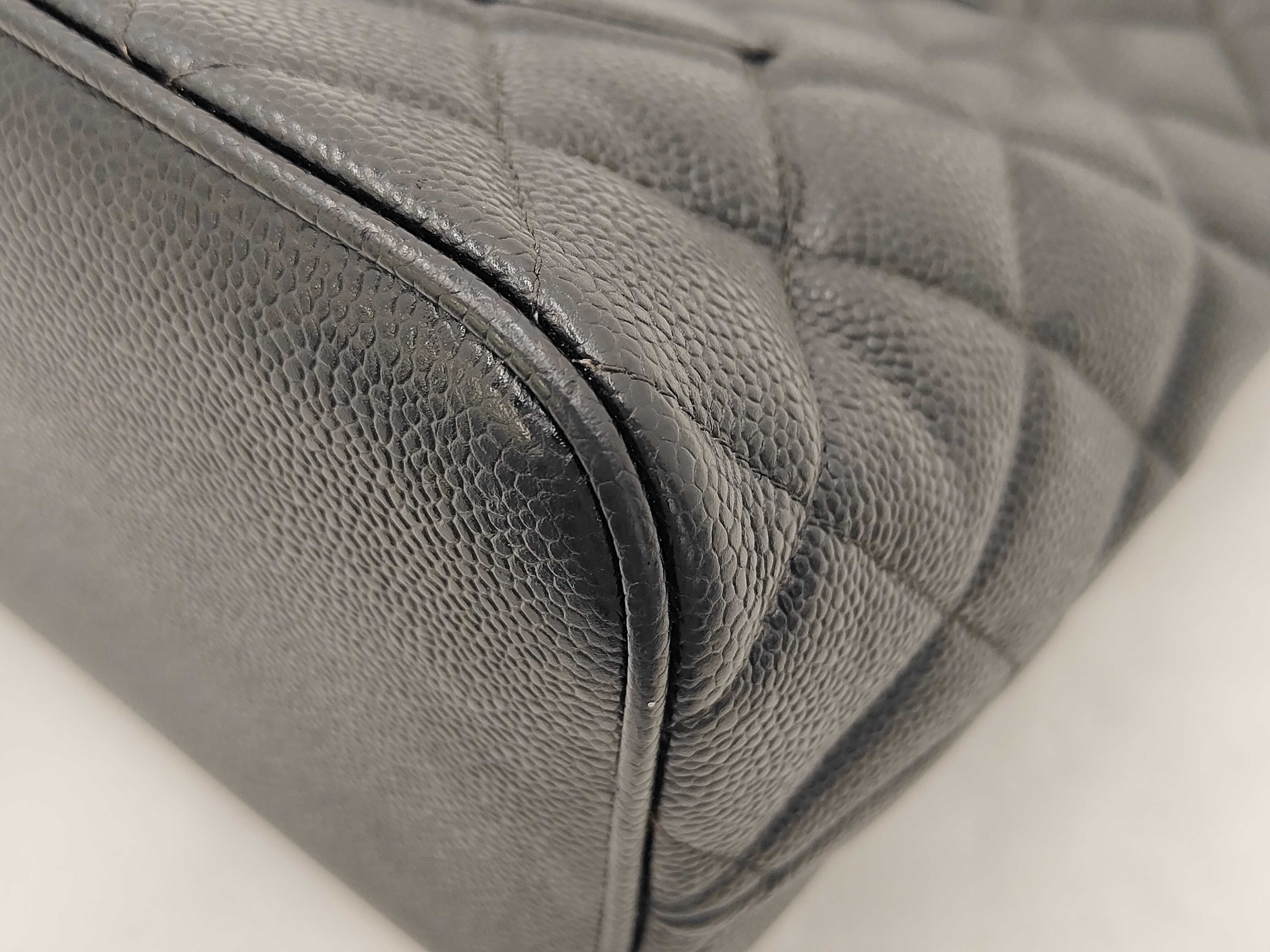 Reissue Tote Bag, Caviar Leather, Black — view 5