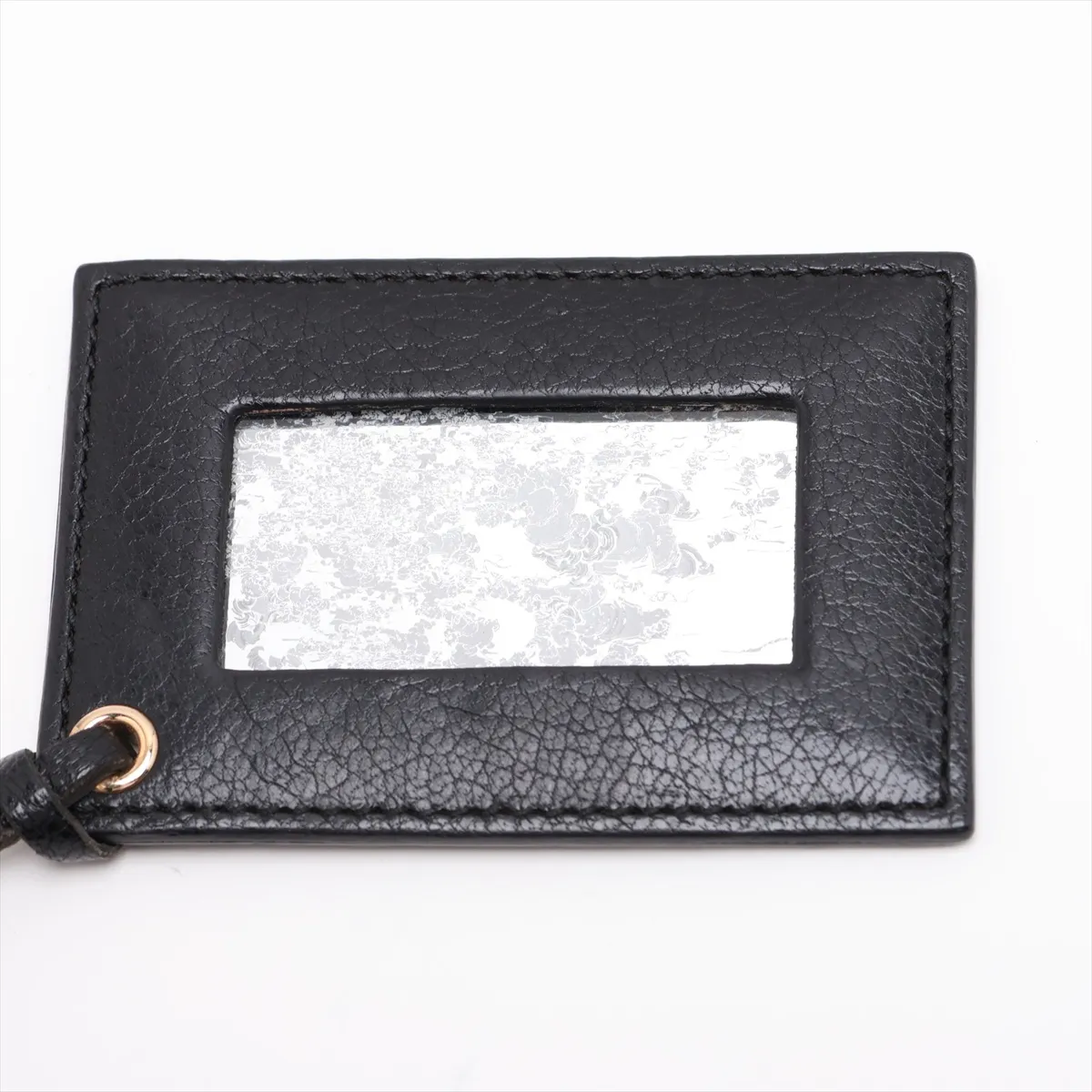 Classic Metal Edge City Leather 2-Way Handbag, Black, 390160, with Mirror — view 10