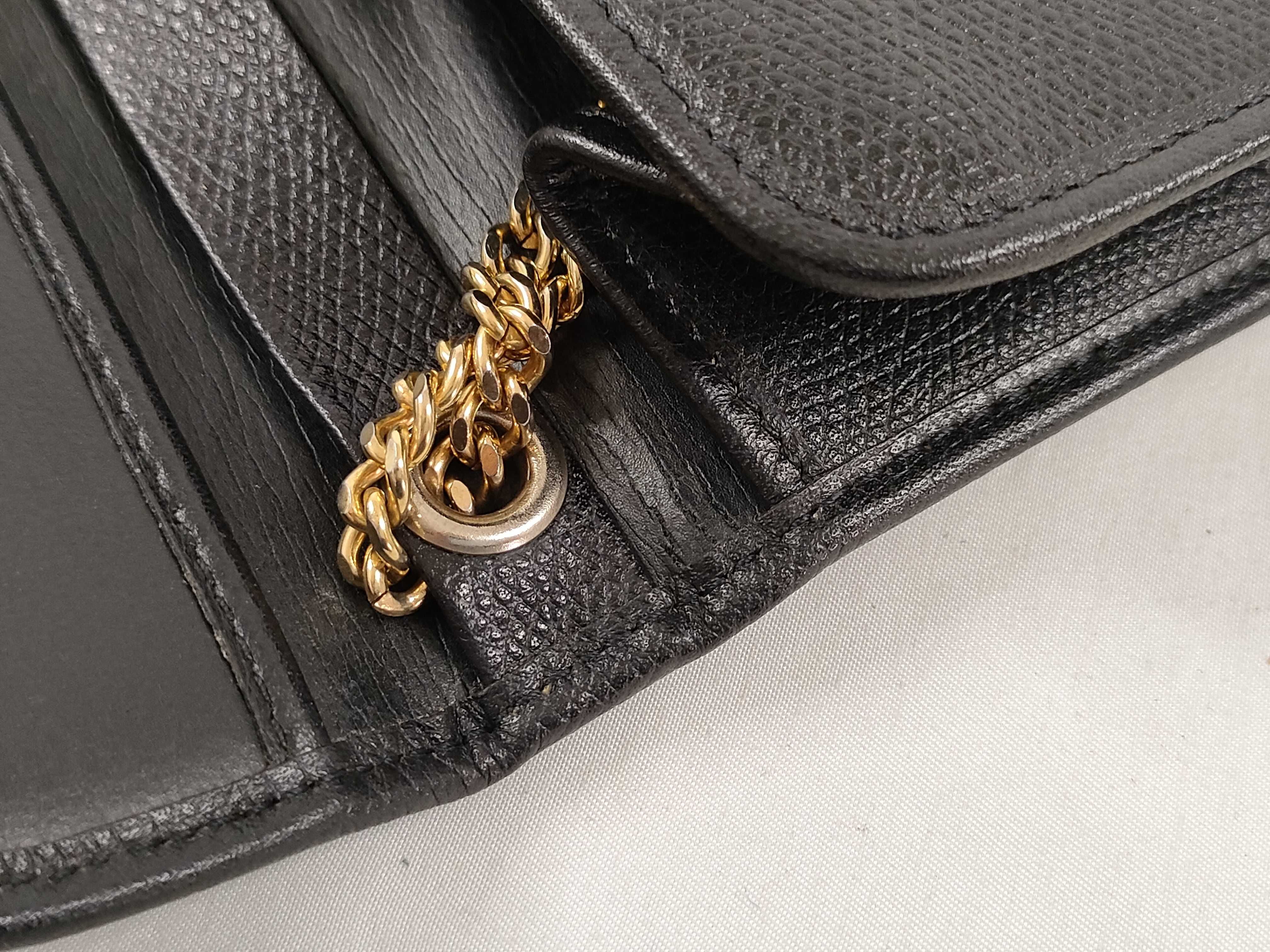 Chain Shoulder Bag, Leather, Black — view 13