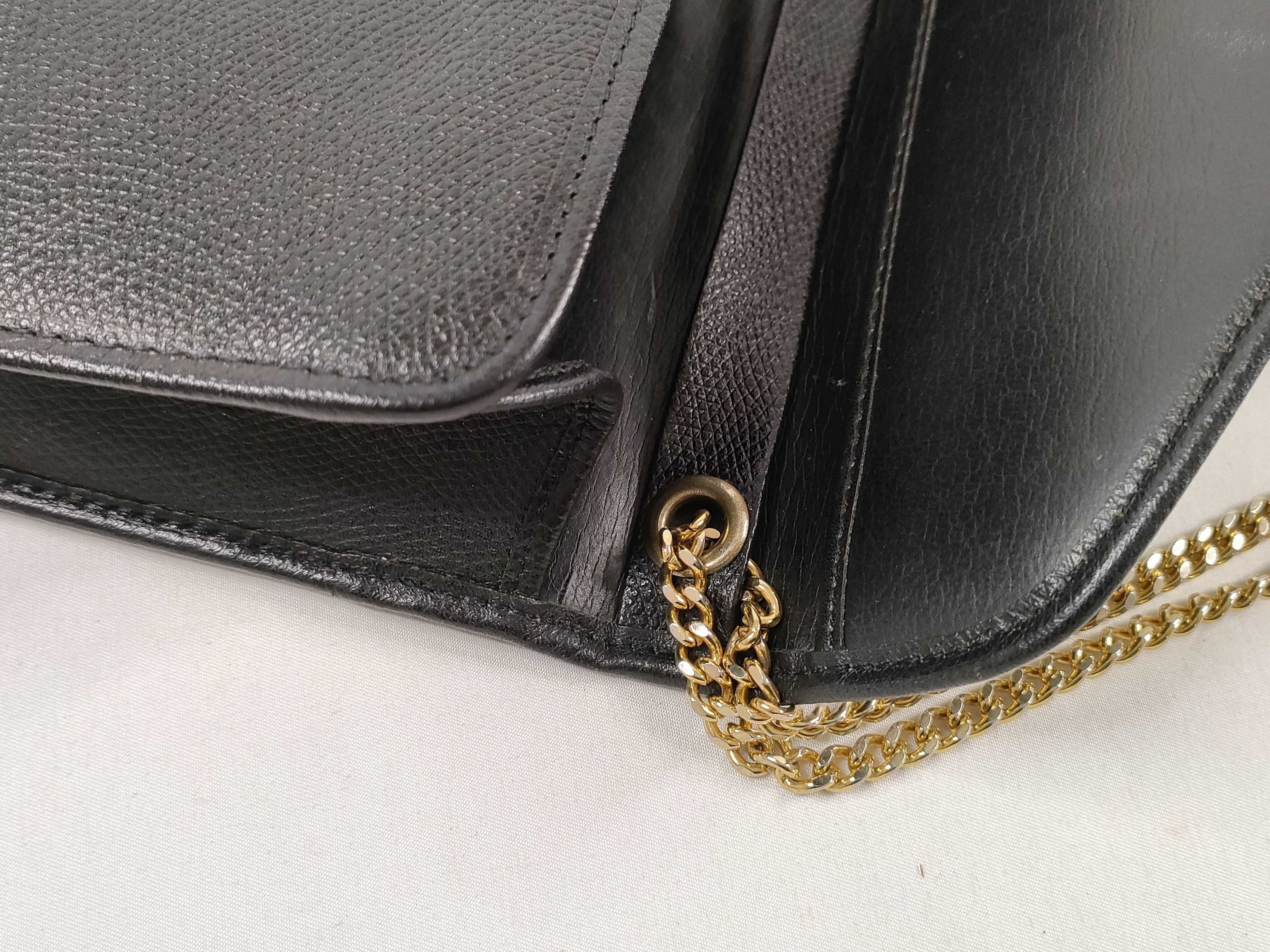 Chain Shoulder Bag, Leather, Black — view 5
