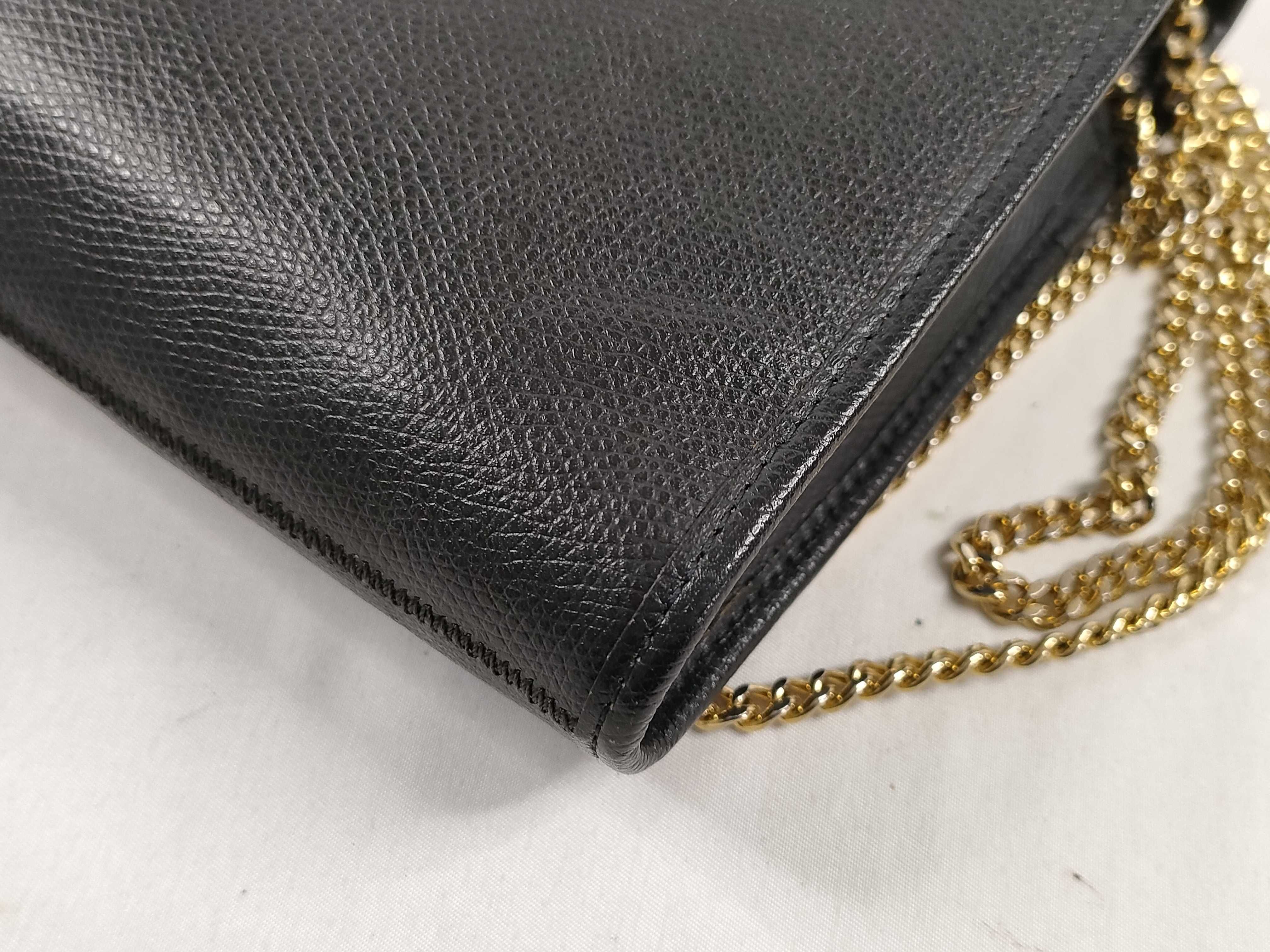 Chain Shoulder Bag, Leather, Black — view 6