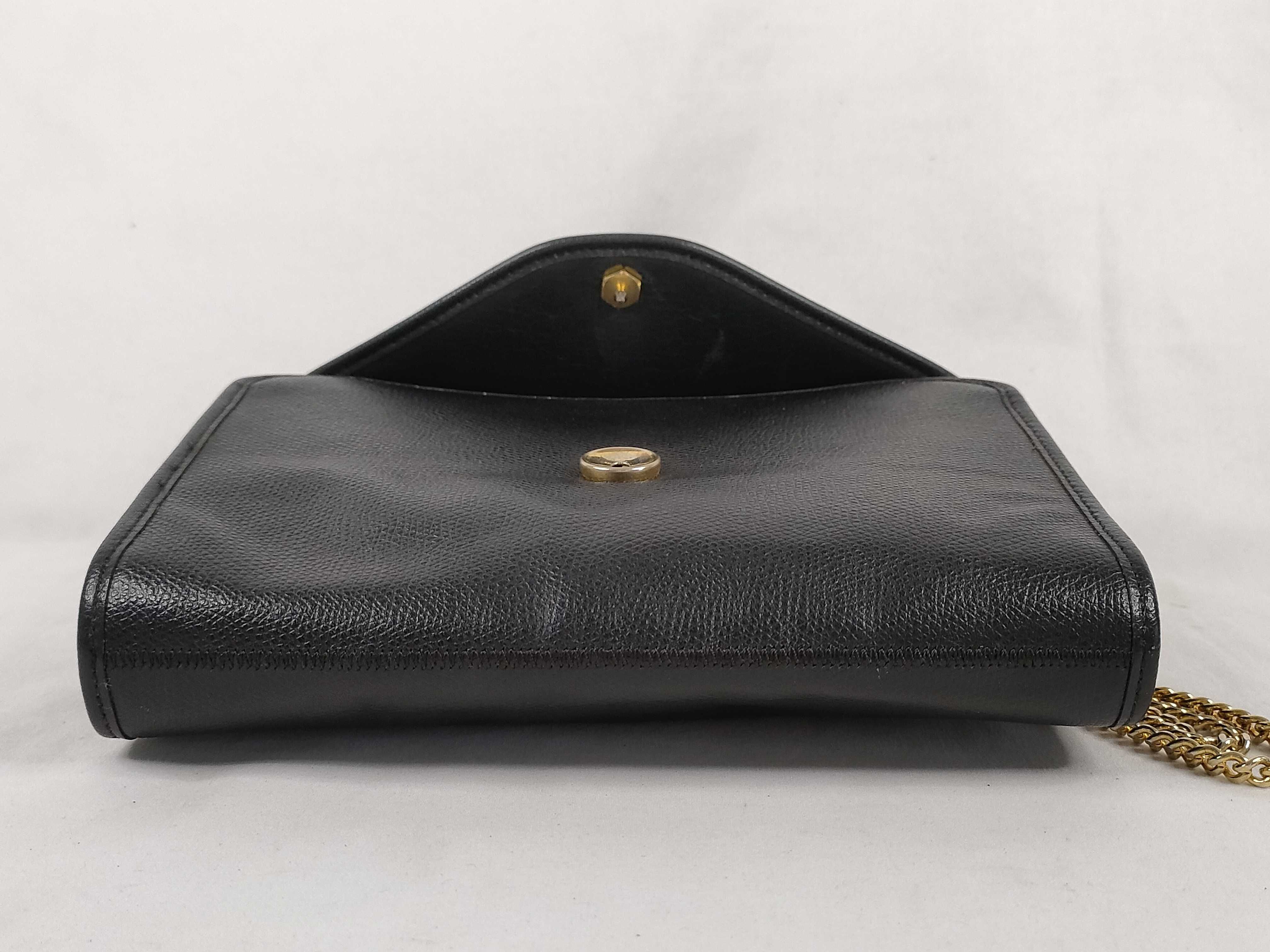 Chain Shoulder Bag, Leather, Black — view 7