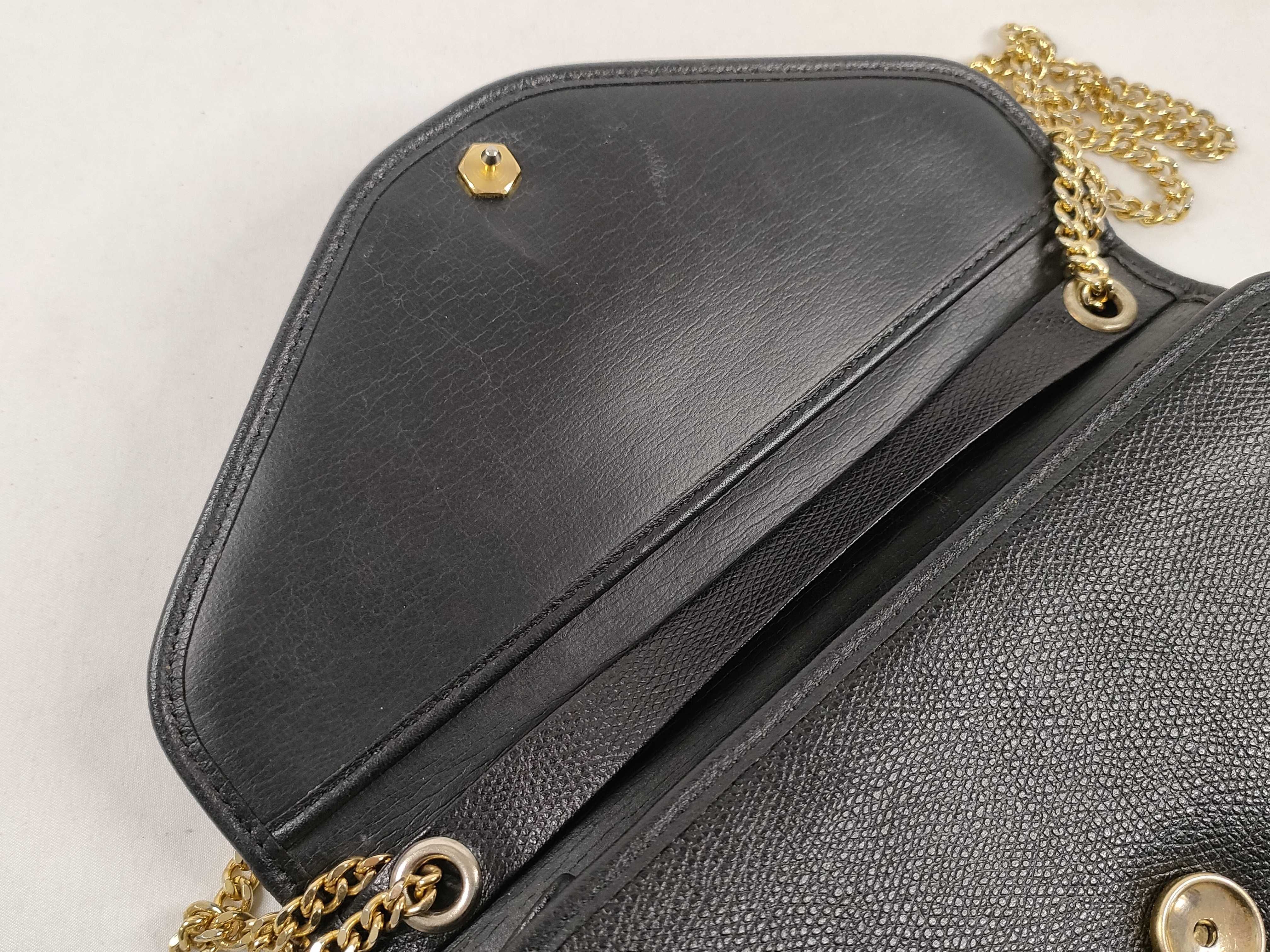 Chain Shoulder Bag, Leather, Black — view 8