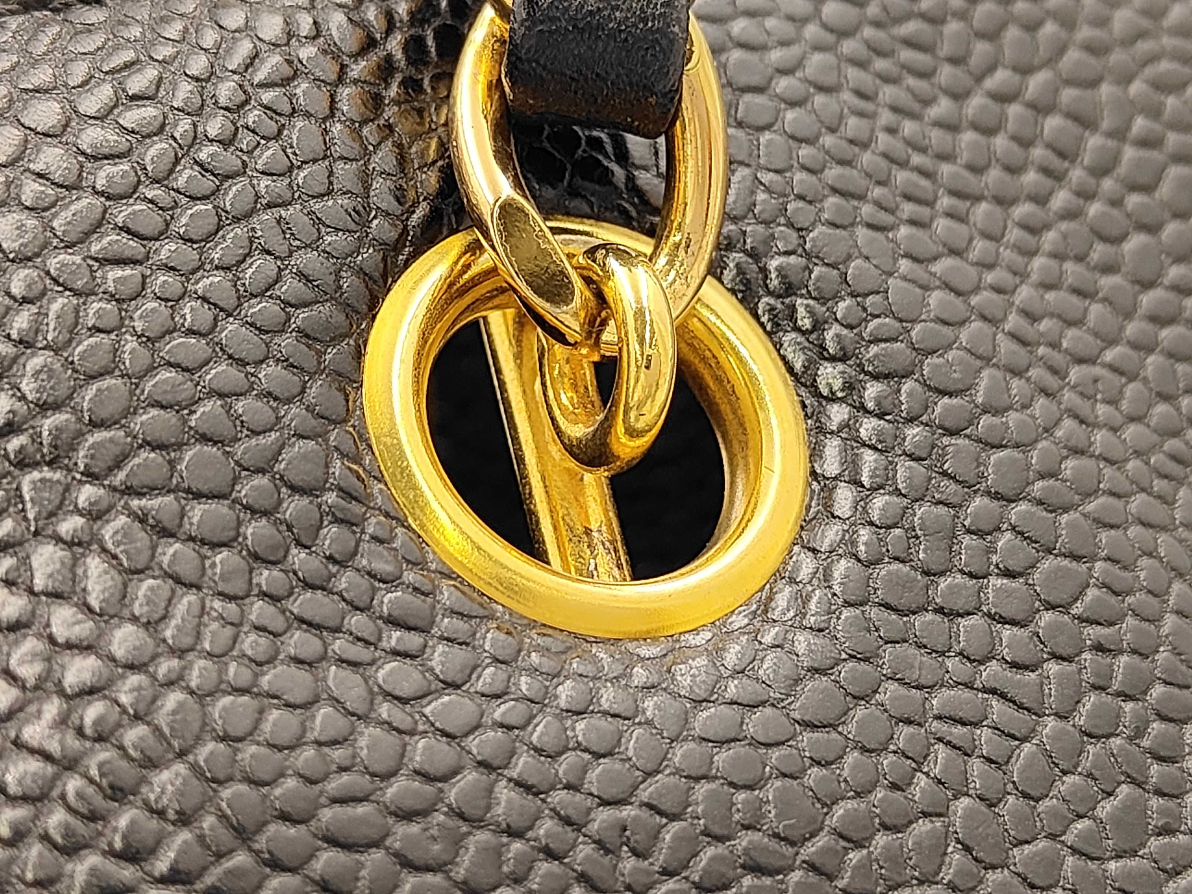Caviar Skin Coco Mark Chain Tote Shoulder Bag — view 3