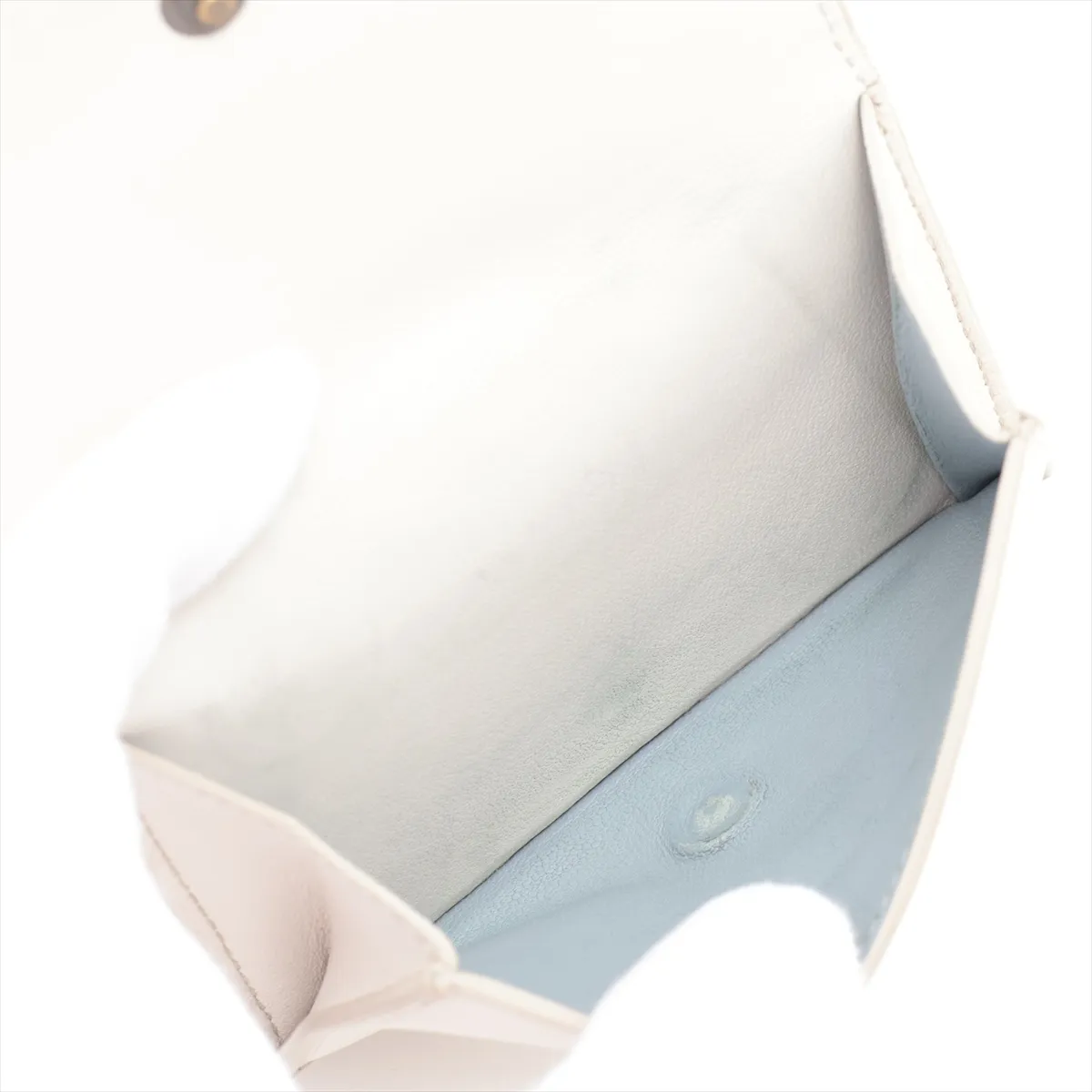 Intrecciato Leather Compact Wallet, Ivory — view 7