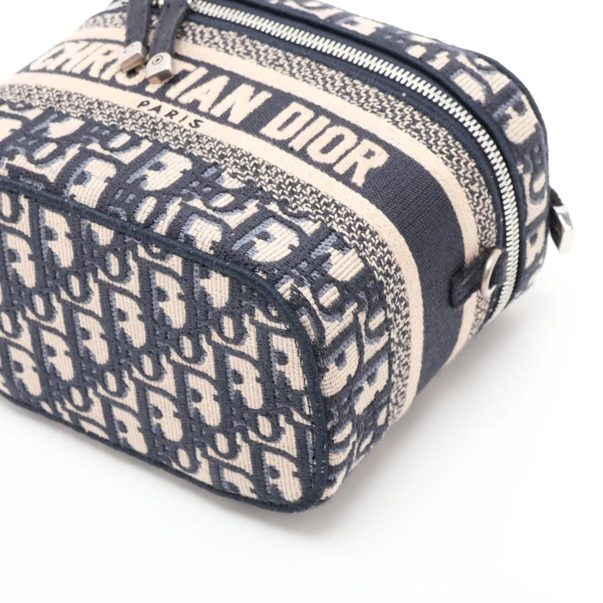 Oblique Canvas 2-Way Vanity Bag, Navy, Lucky Star — view 3
