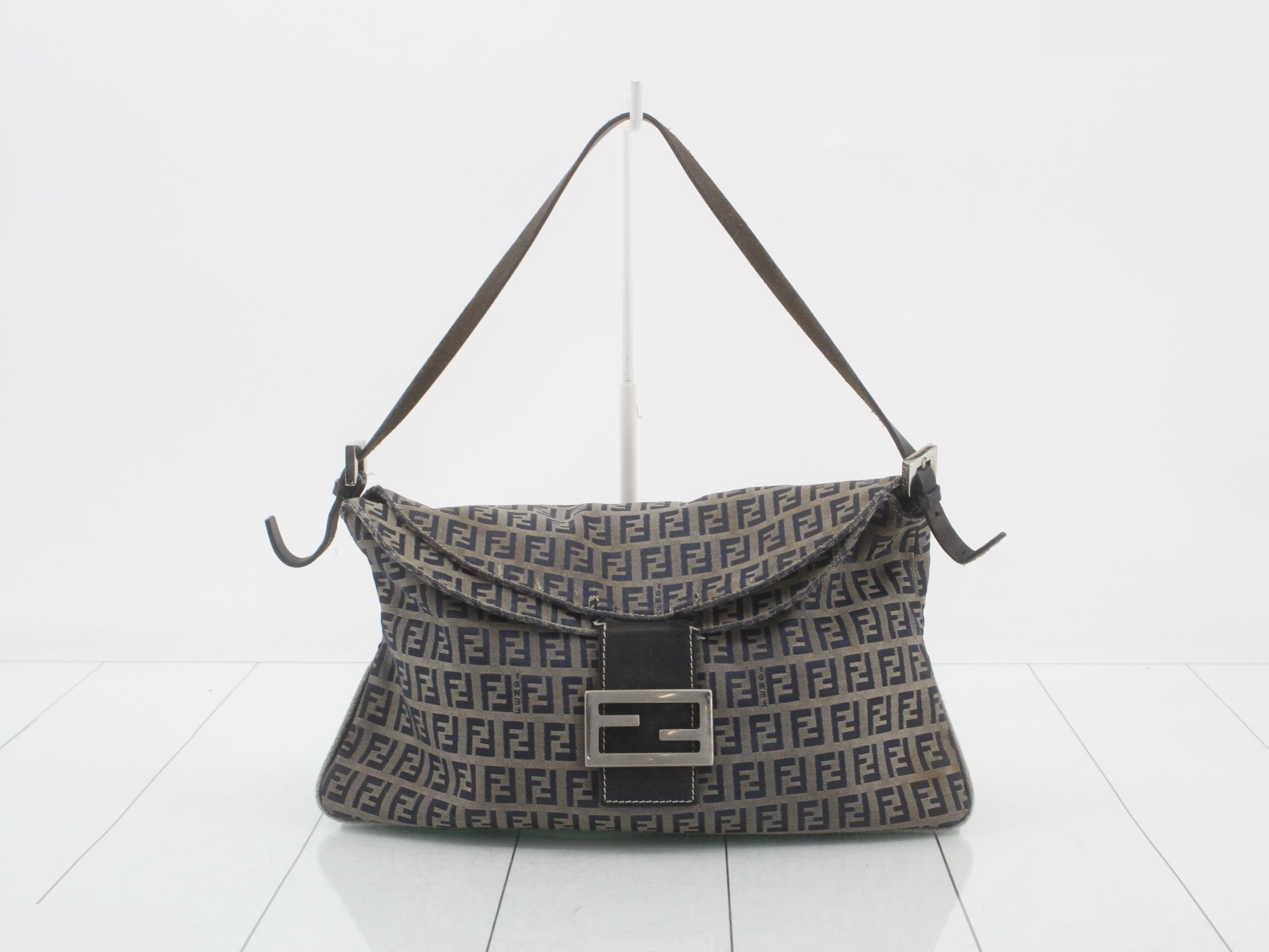 Mamma Bucket Zucchino Canvas x Leather Shoulder Bag