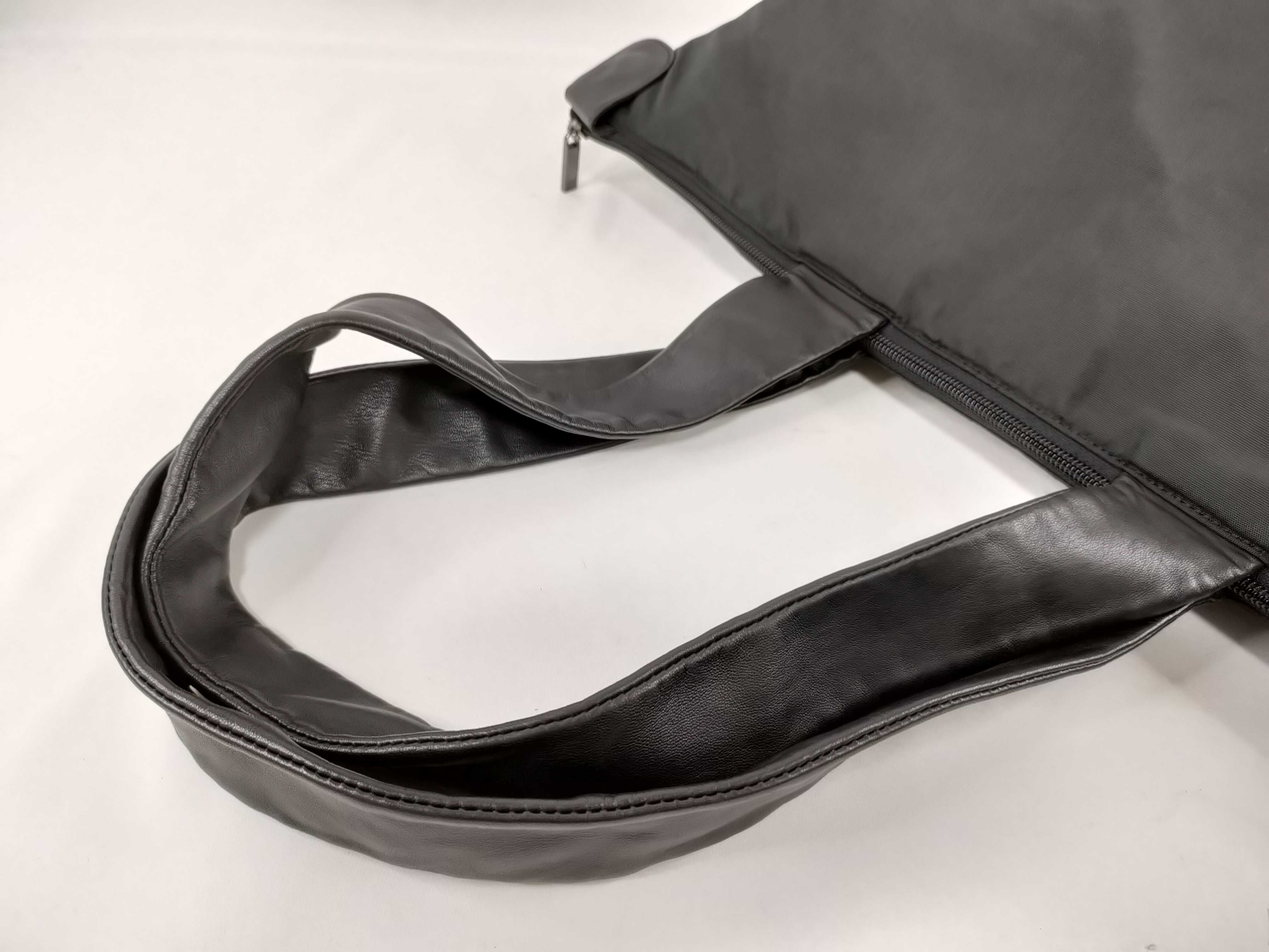 Nylon x Leather Tote Bag with Anagram Lining — view 5