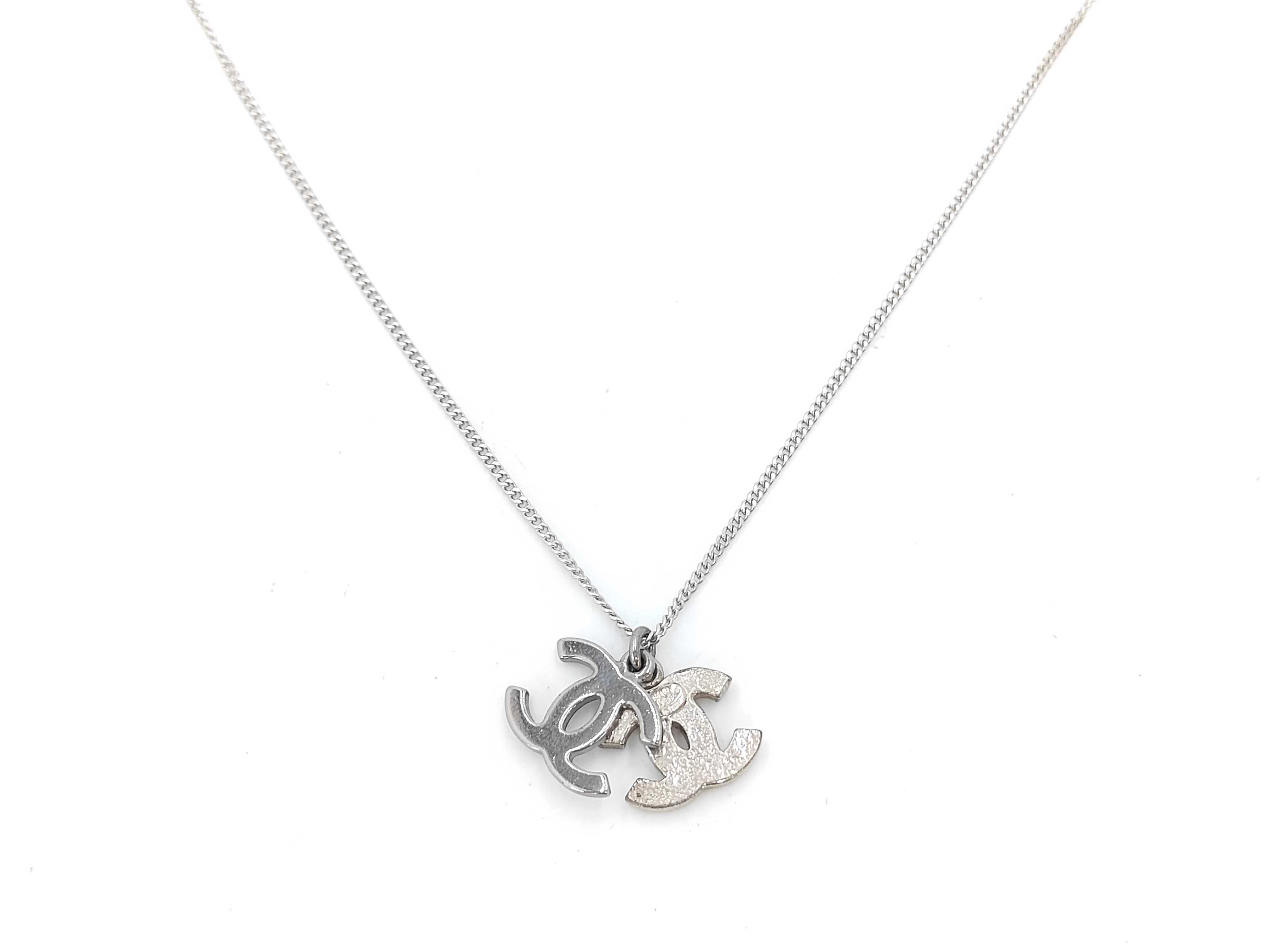 Double Coco Mark Rhinestone Necklace 06P — view 2
