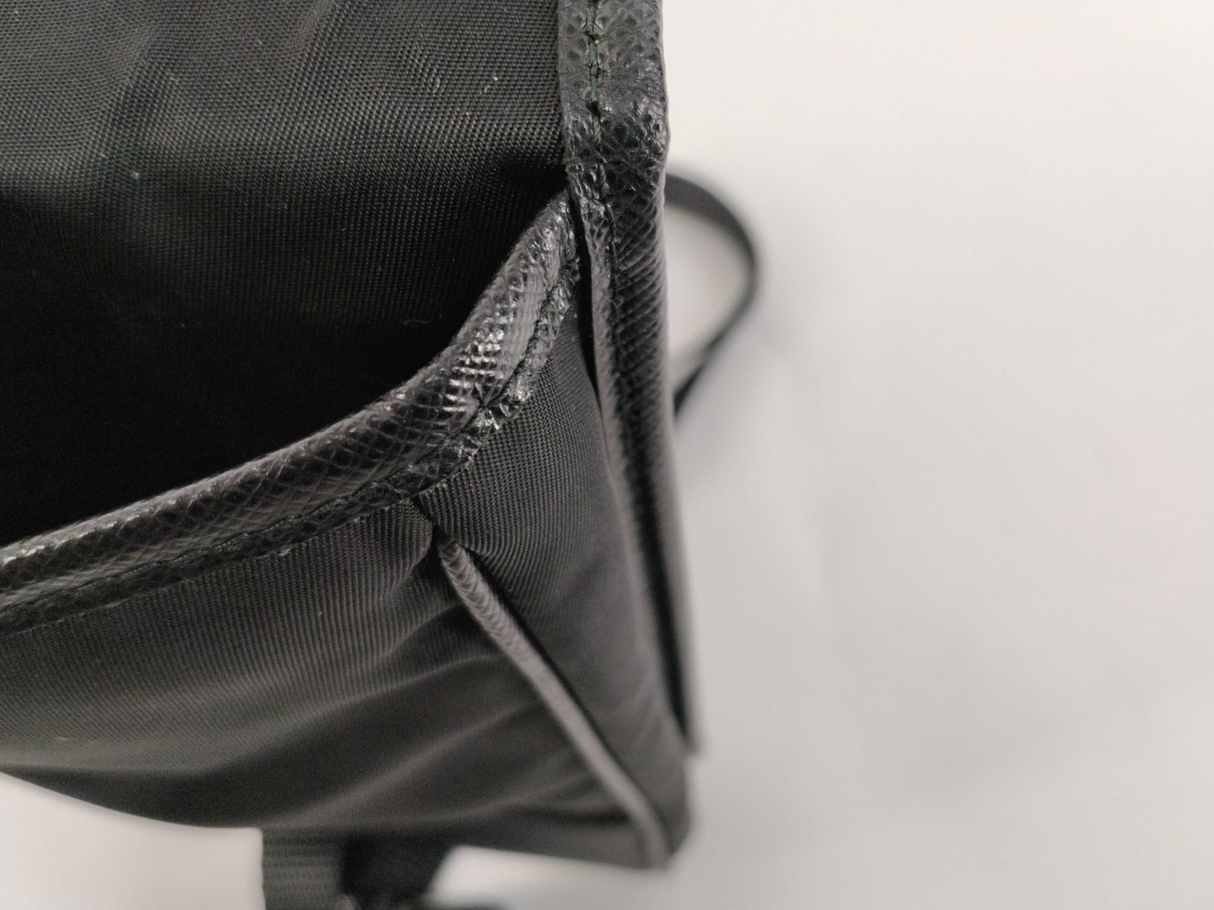 Nylon x Leather Triangle Plate Phone Case Shoulder Bag — view 12