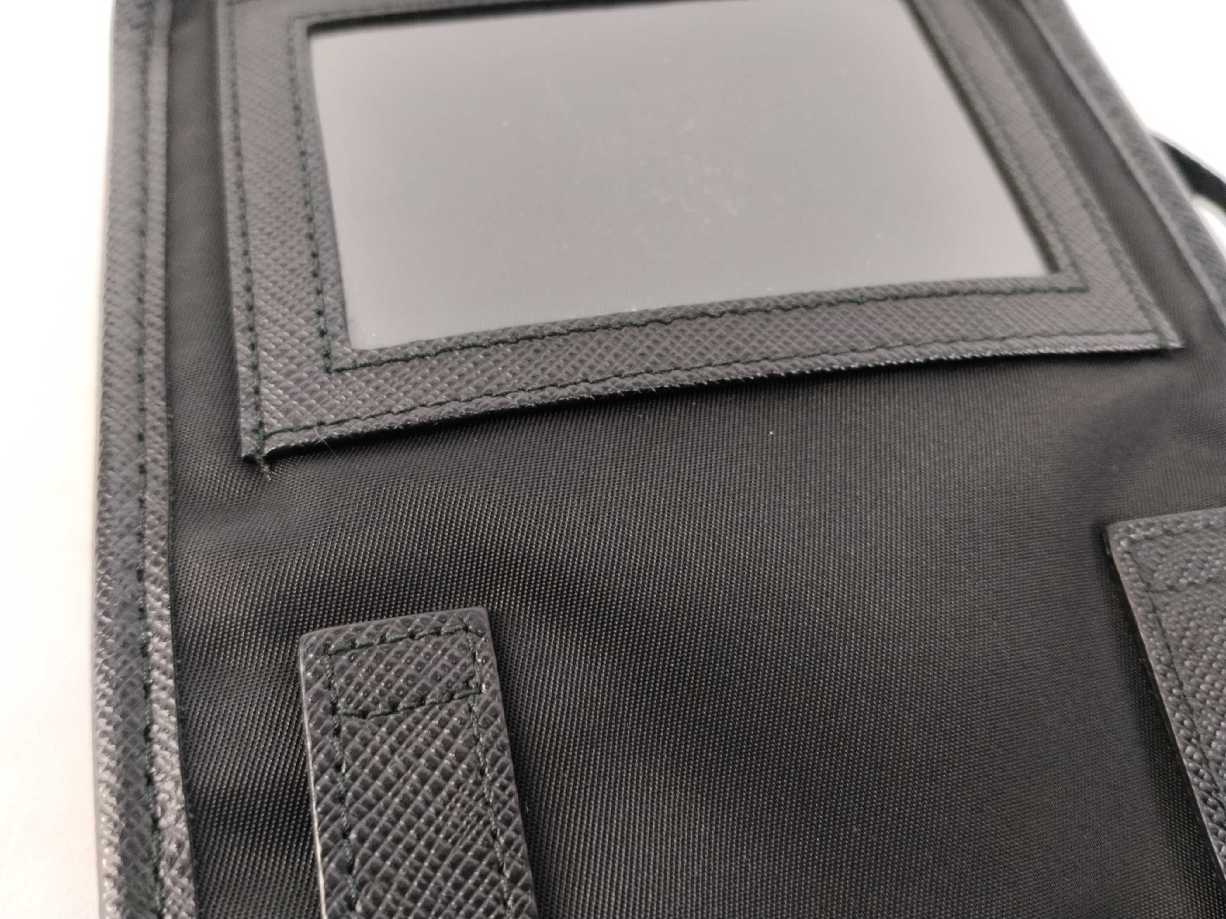 Nylon x Leather Triangle Plate Phone Case Shoulder Bag — view 13