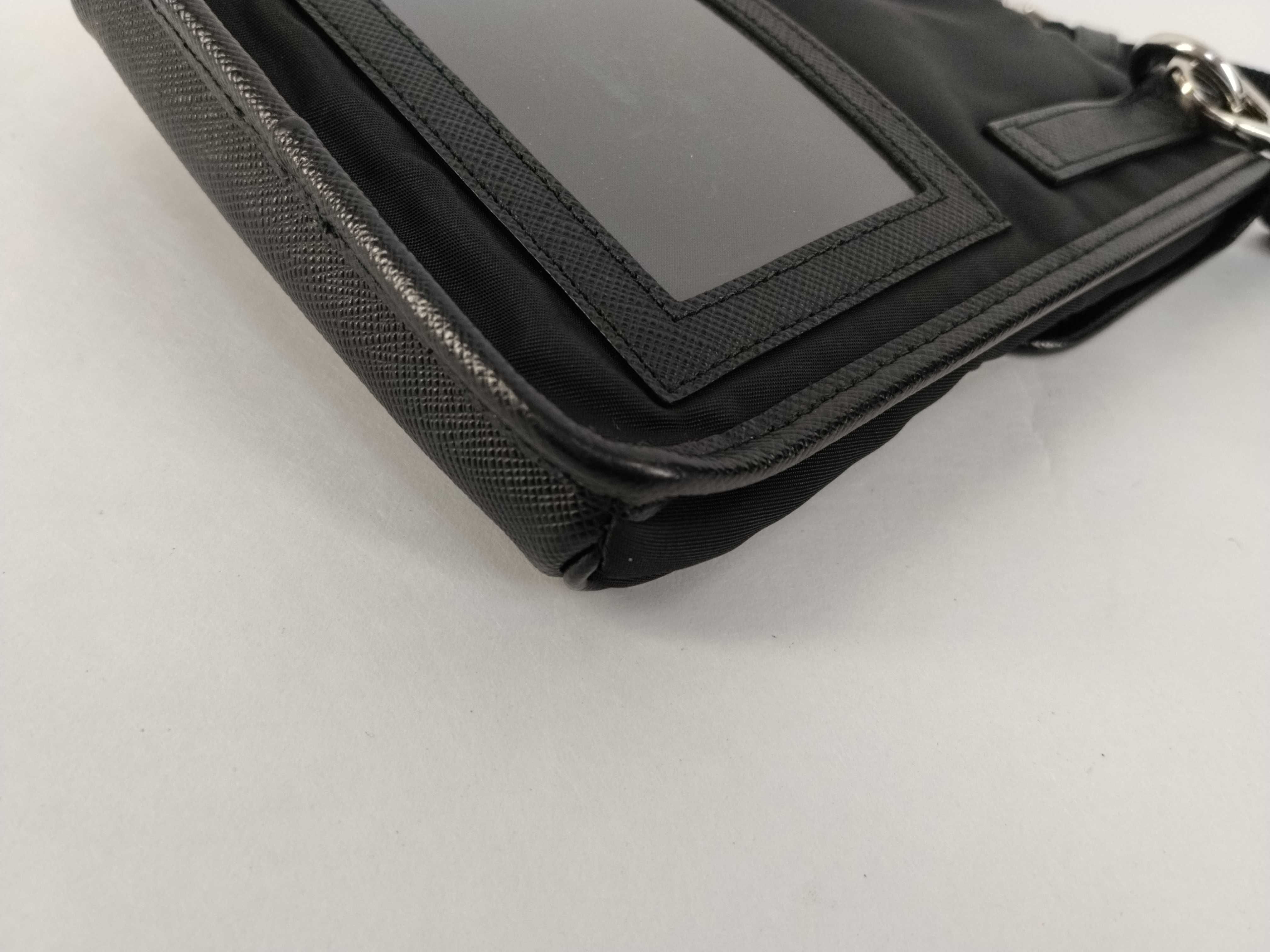Nylon x Leather Triangle Plate Phone Case Shoulder Bag — view 6