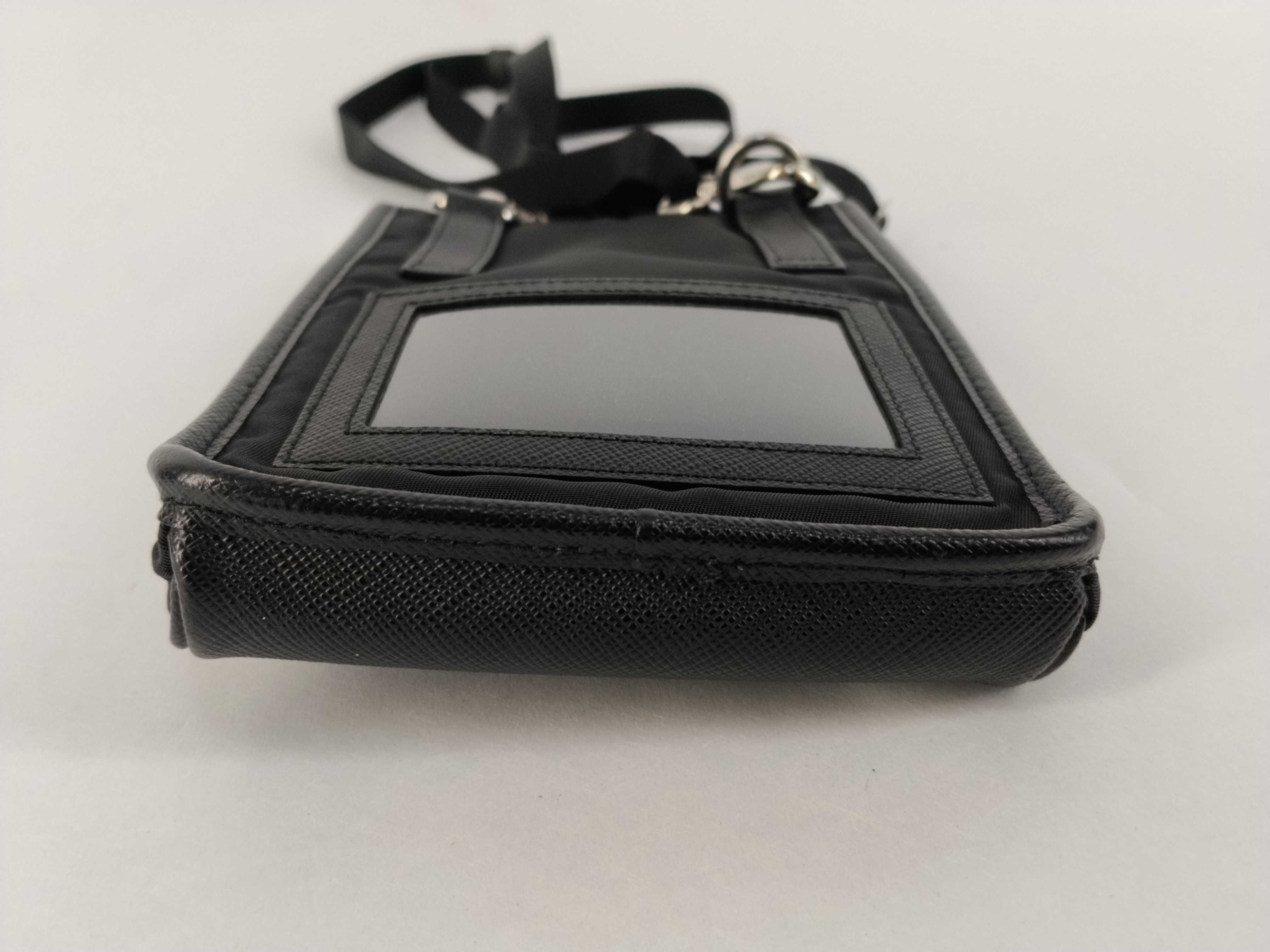 Nylon x Leather Triangle Plate Phone Case Shoulder Bag — view 7