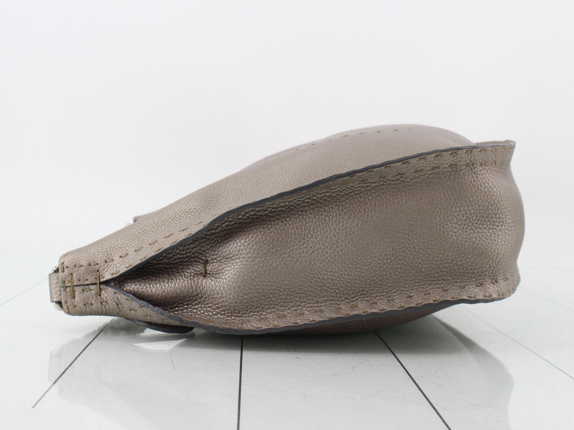 Leather tote bag, gray — view 4