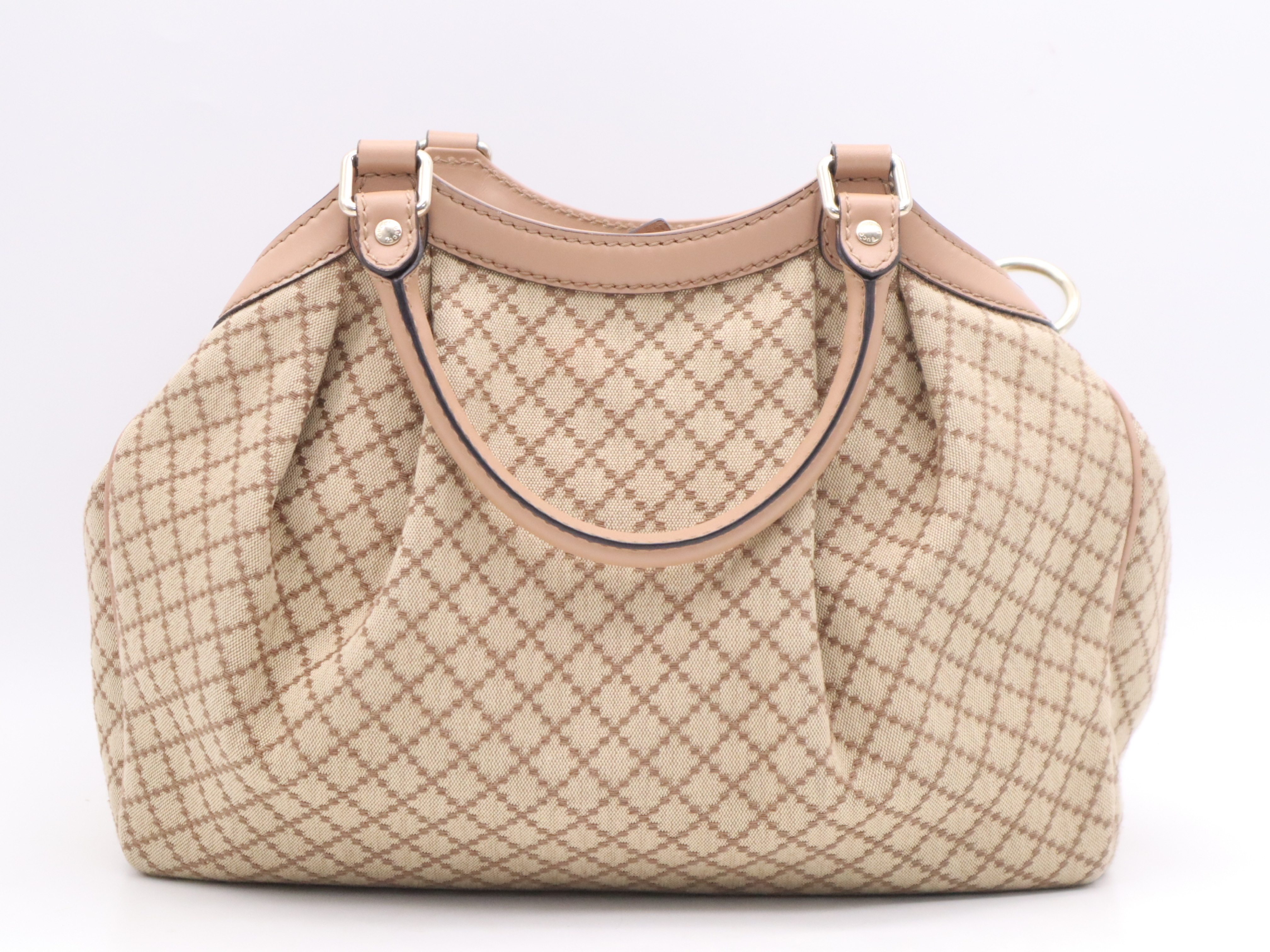211944 Canvas x Leather Diamante Sukey Handbag Beige Pink with Charm — view 2