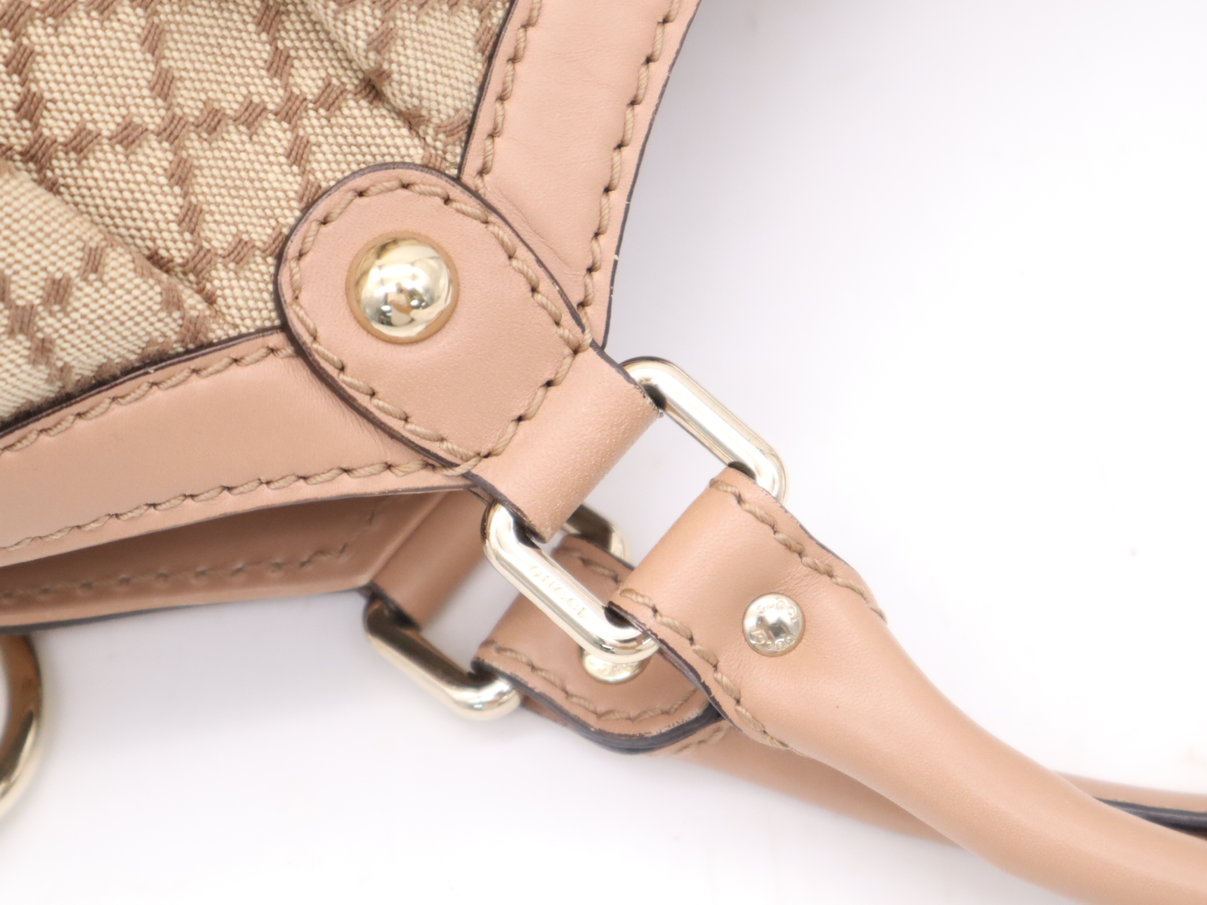 211944 Canvas x Leather Diamante Sukey Handbag Beige Pink with Charm — view 7