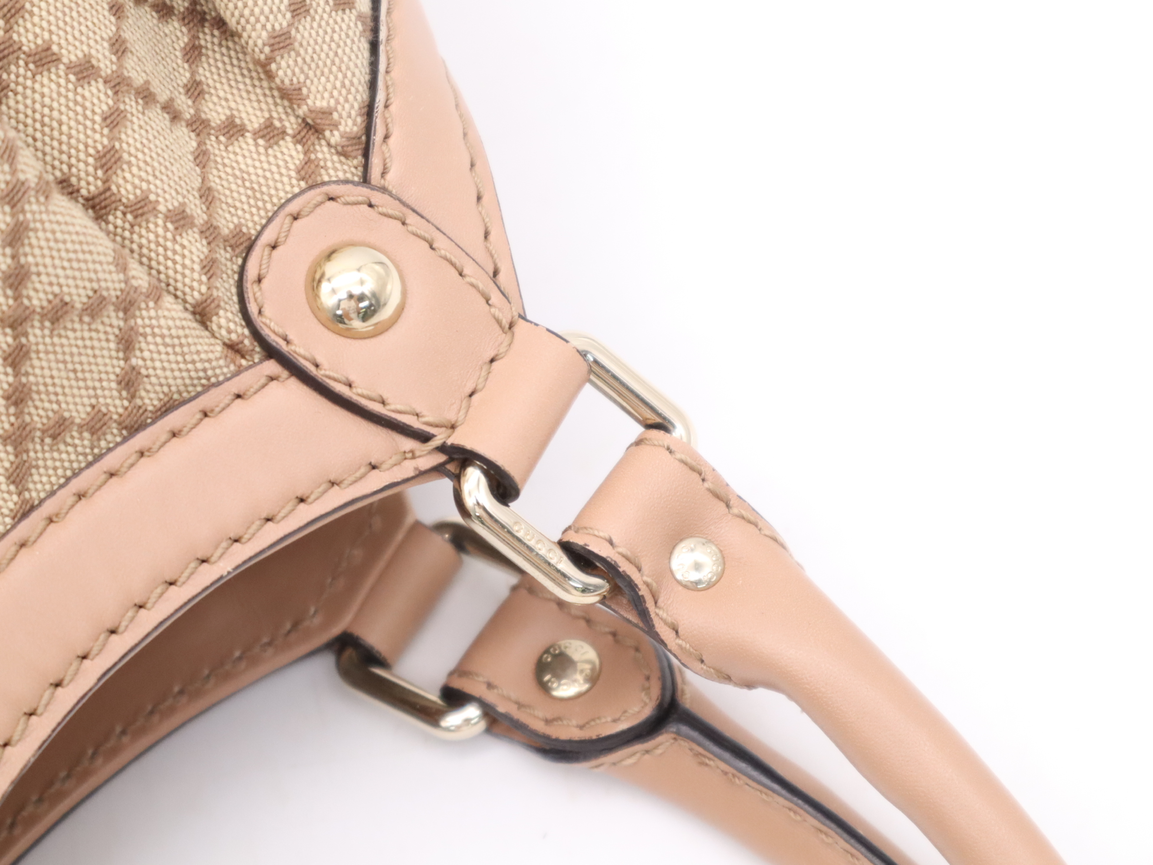 211944 Canvas x Leather Diamante Sukey Handbag Beige Pink with Charm — view 8