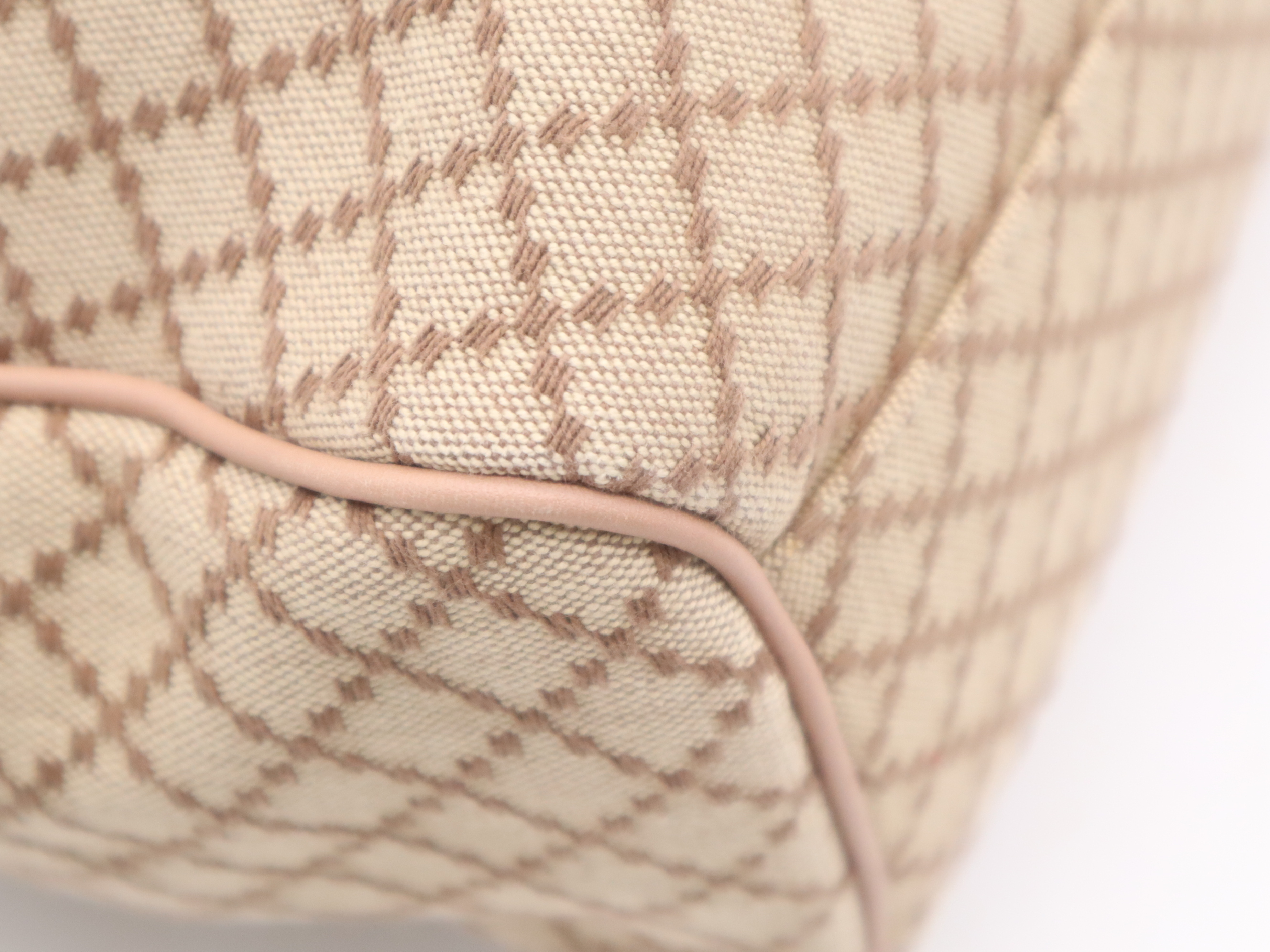 211944 Canvas x Leather Diamante Sukey Handbag Beige Pink with Charm — view 9