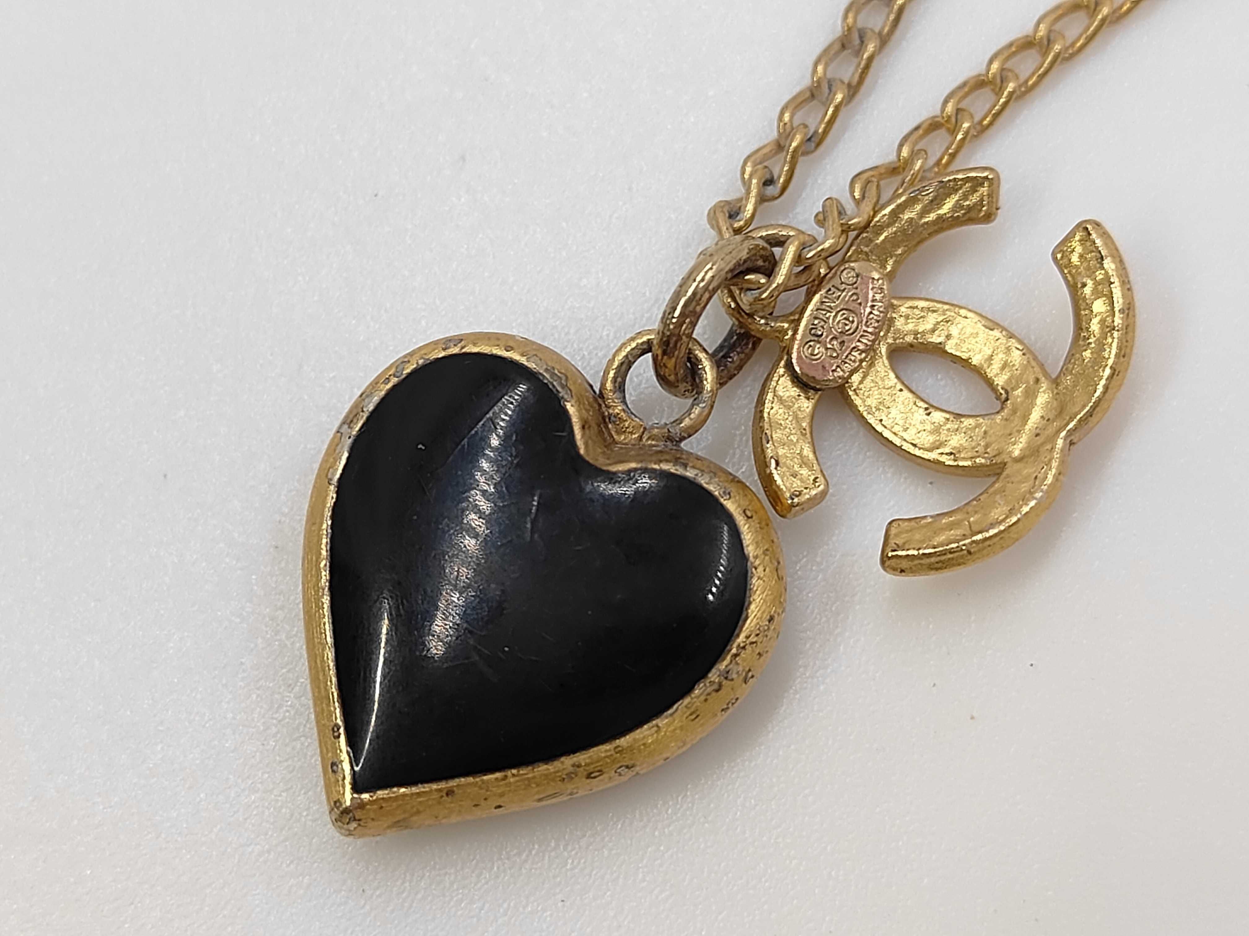 Necklace, Coco Mark Heart, Black x Gold, 02P Necklace — view 3