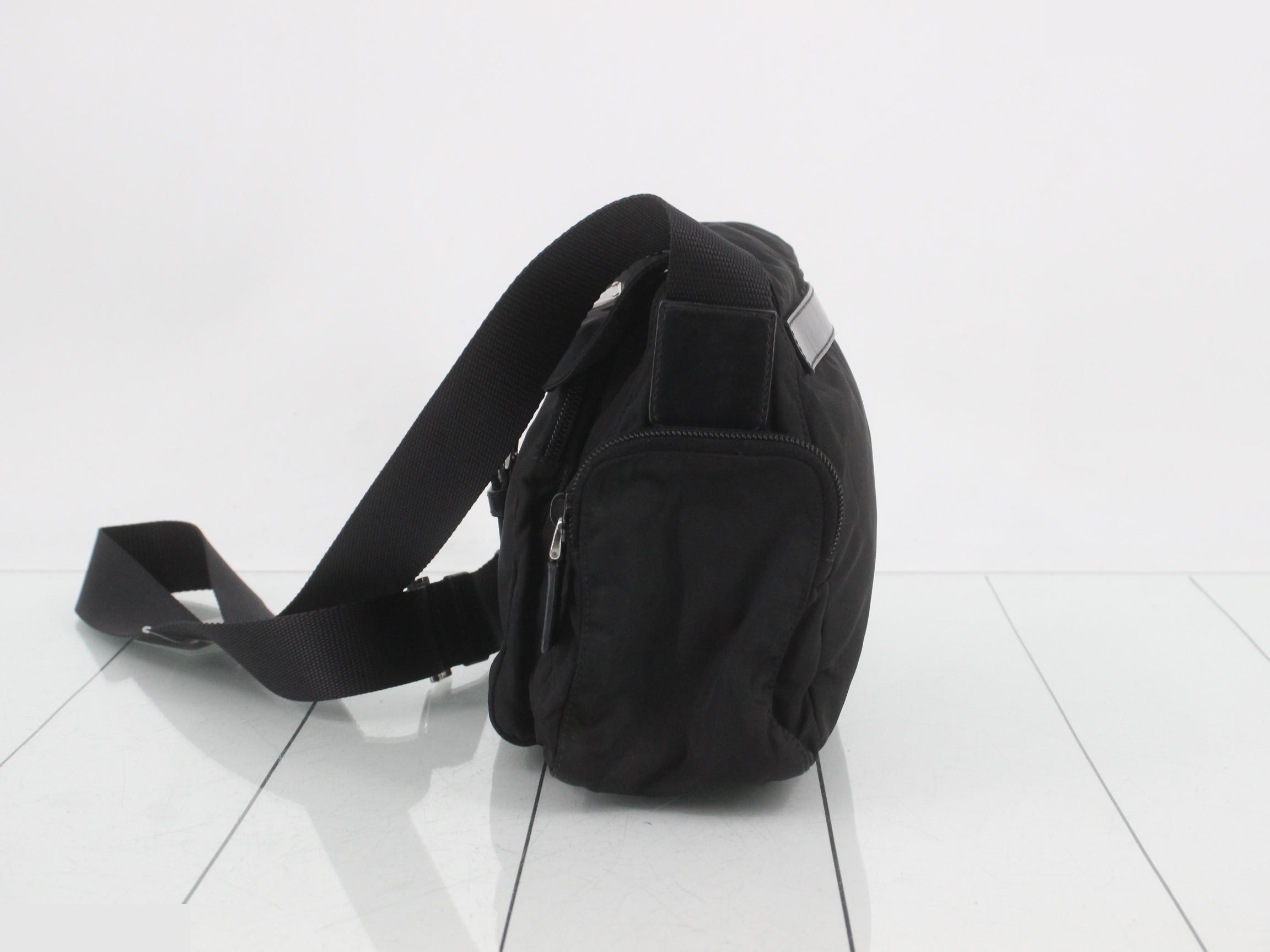 Shoulder bag, Tessuto, Black — view 3