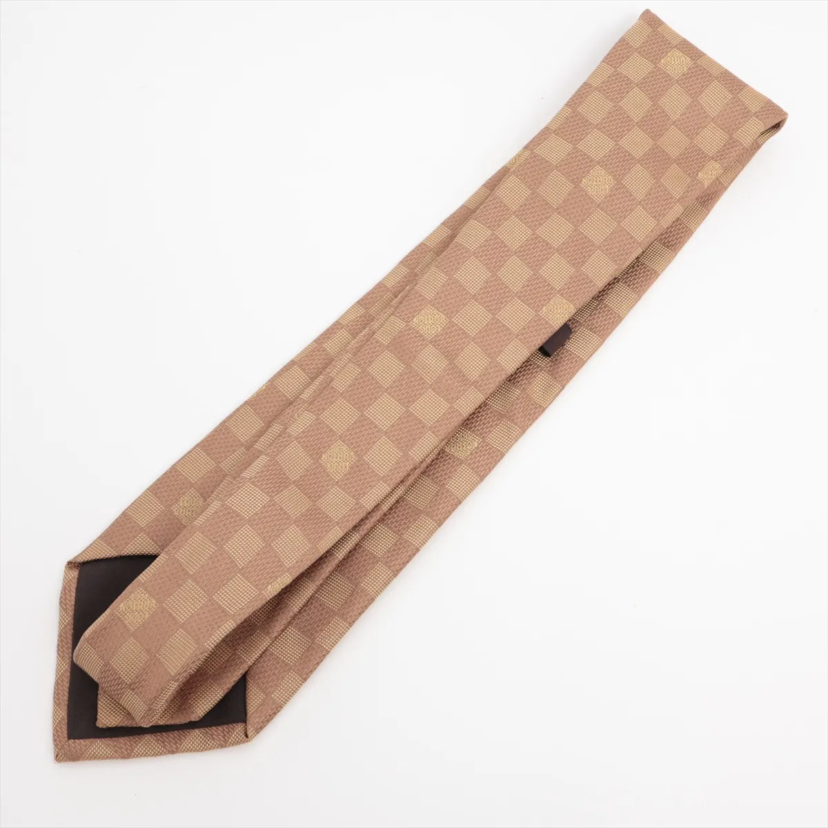 silk tie, yellow, with signs of wear, — view 2