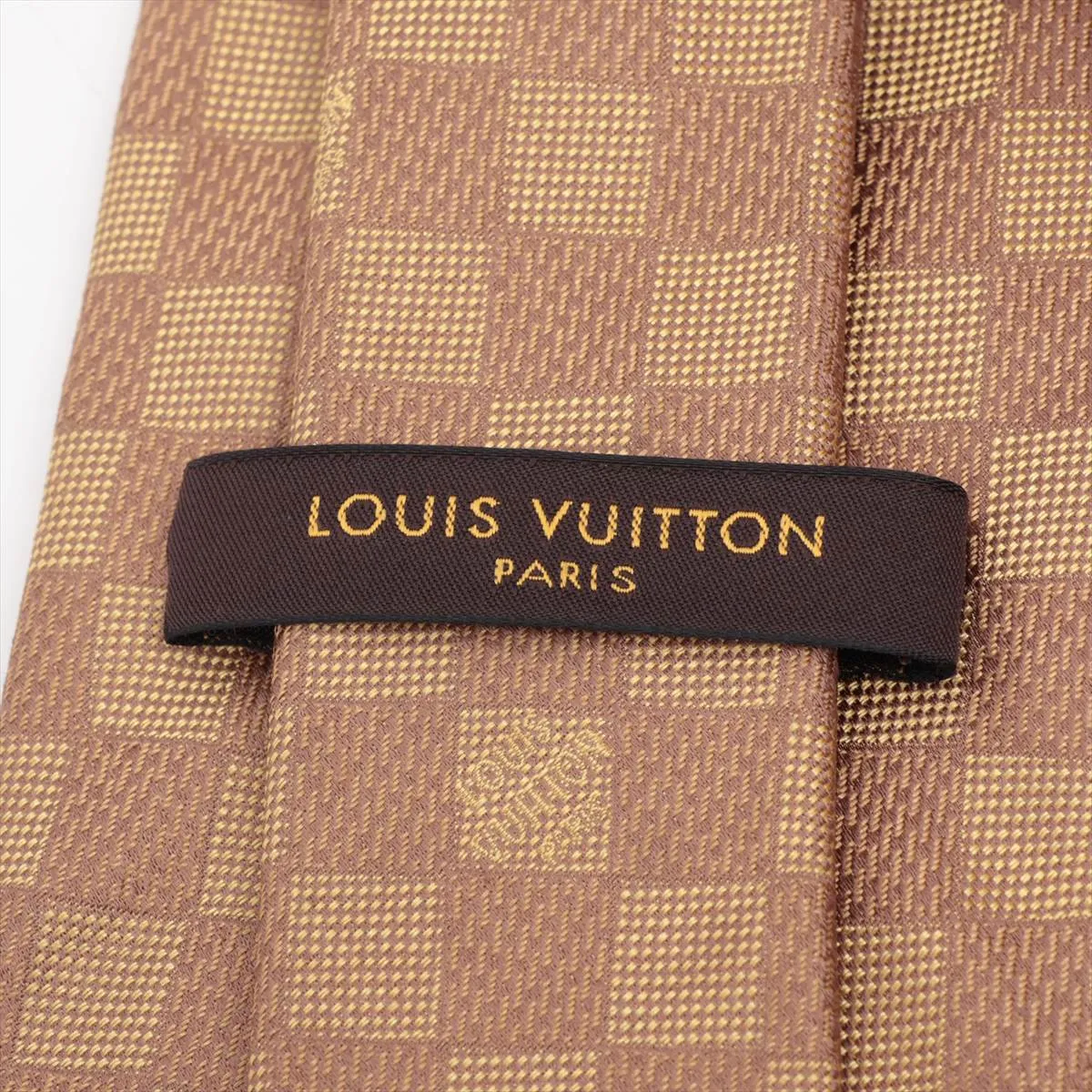 silk tie, yellow, with signs of wear, — view 3