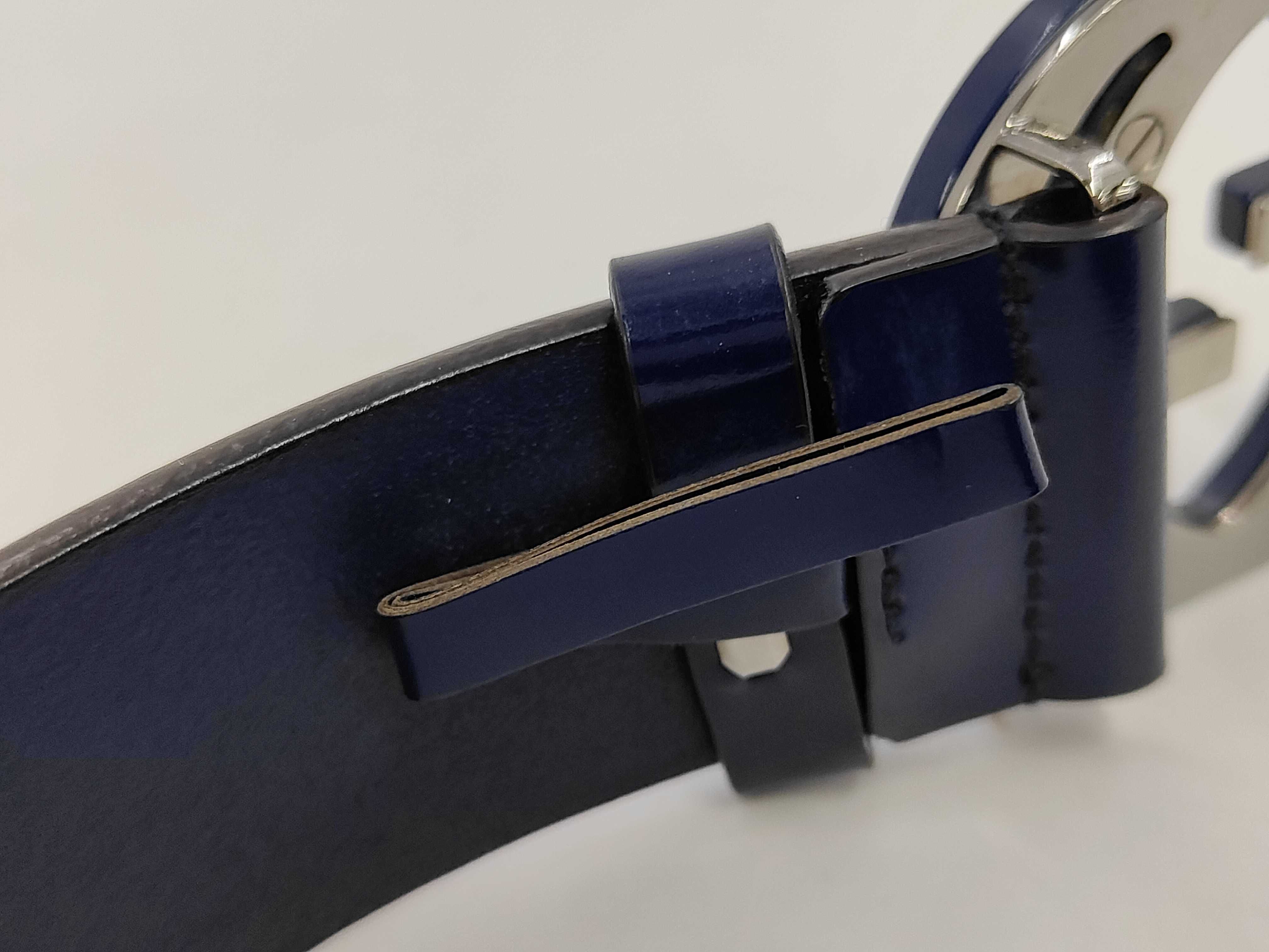 GG belt, interlocking design, navy belt — view 5