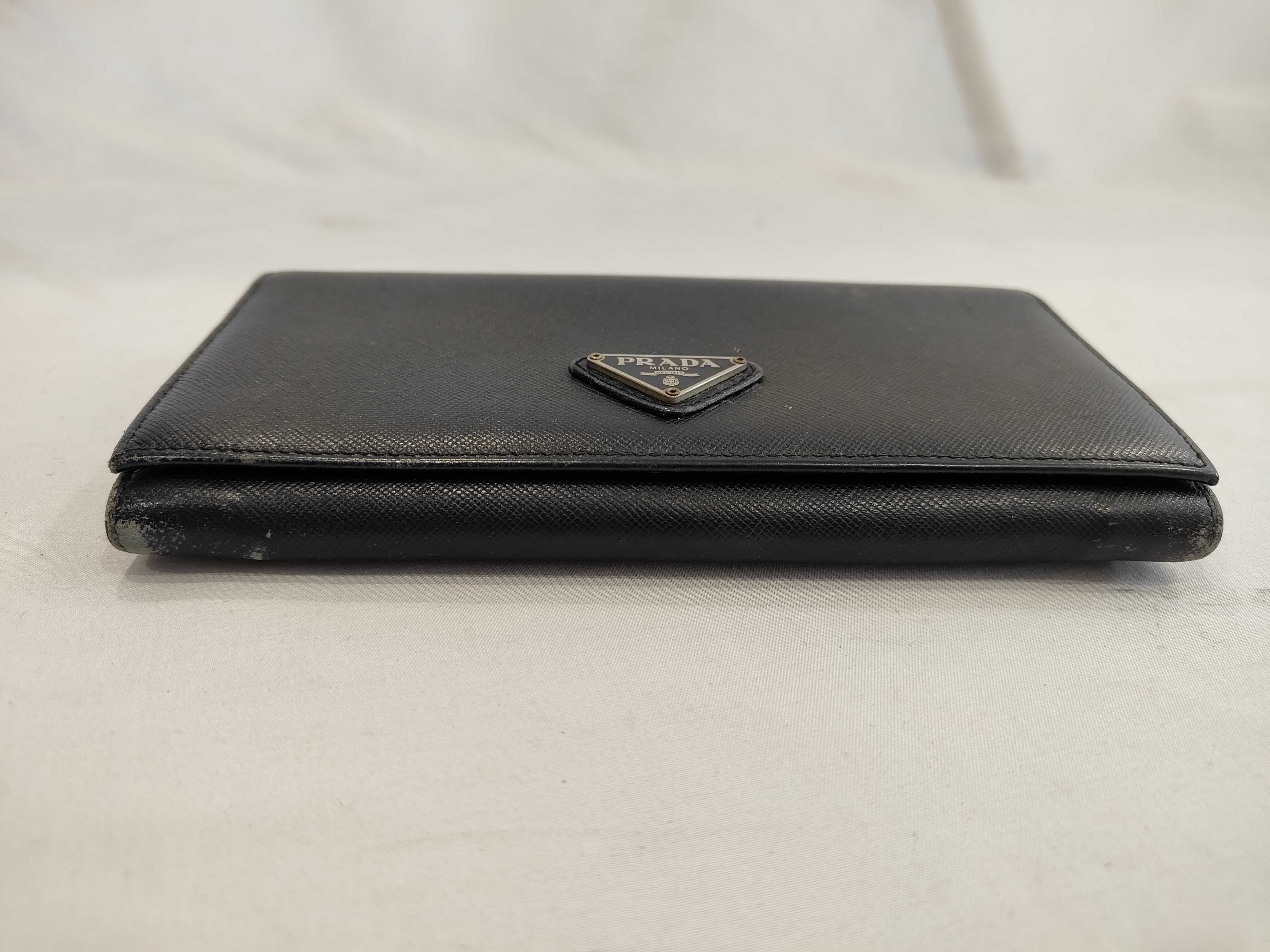 Saffiano Triangle Logo Long Wallet — view 3